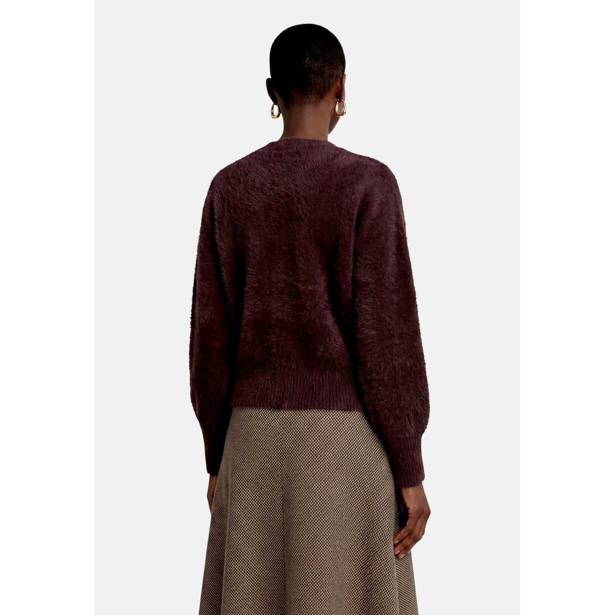 Cardigan en maille à manches chauve-souris chocolate plum, ZERO
