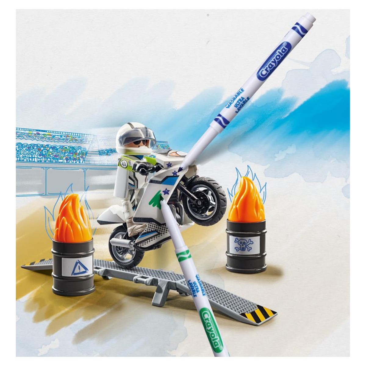 71377 color : moto bleu, PLAYMOBIL
