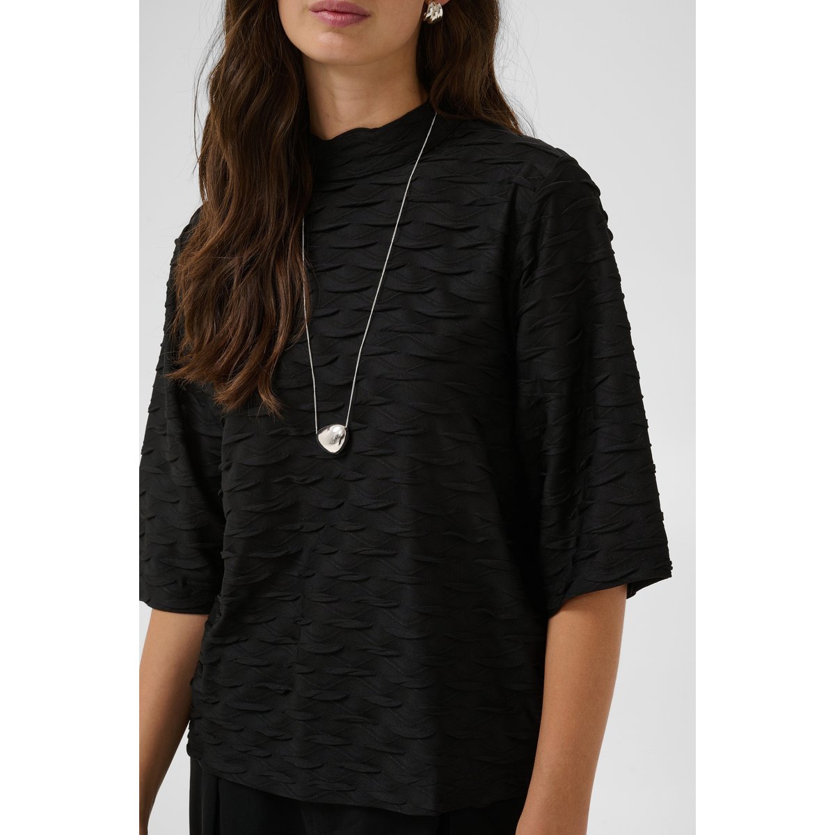 T-shirt noir black lurex, CULTURE