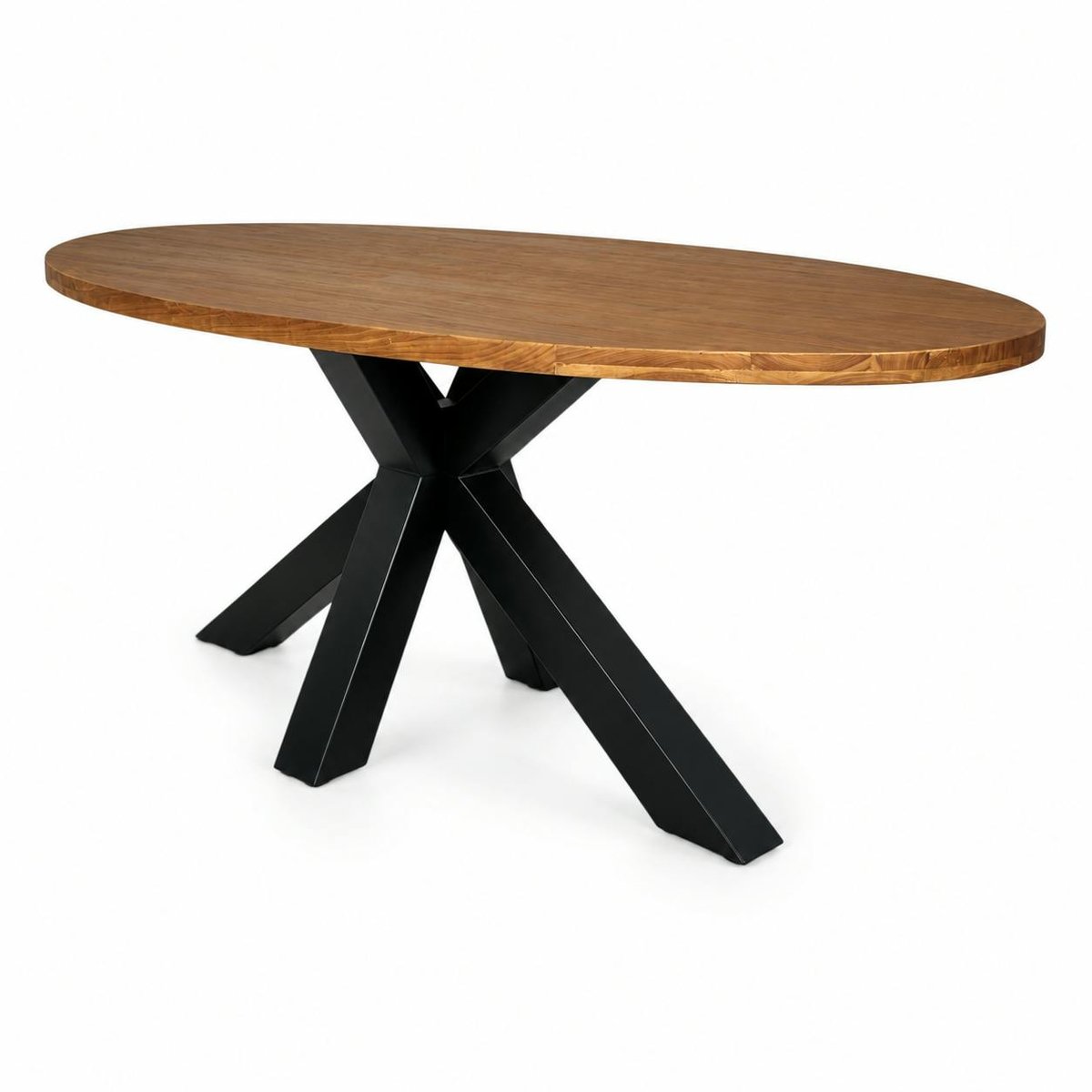 Table à manger ovale en bois de teck recyclé 190 cm ONTARIO bois naturel, PIER IMPORT