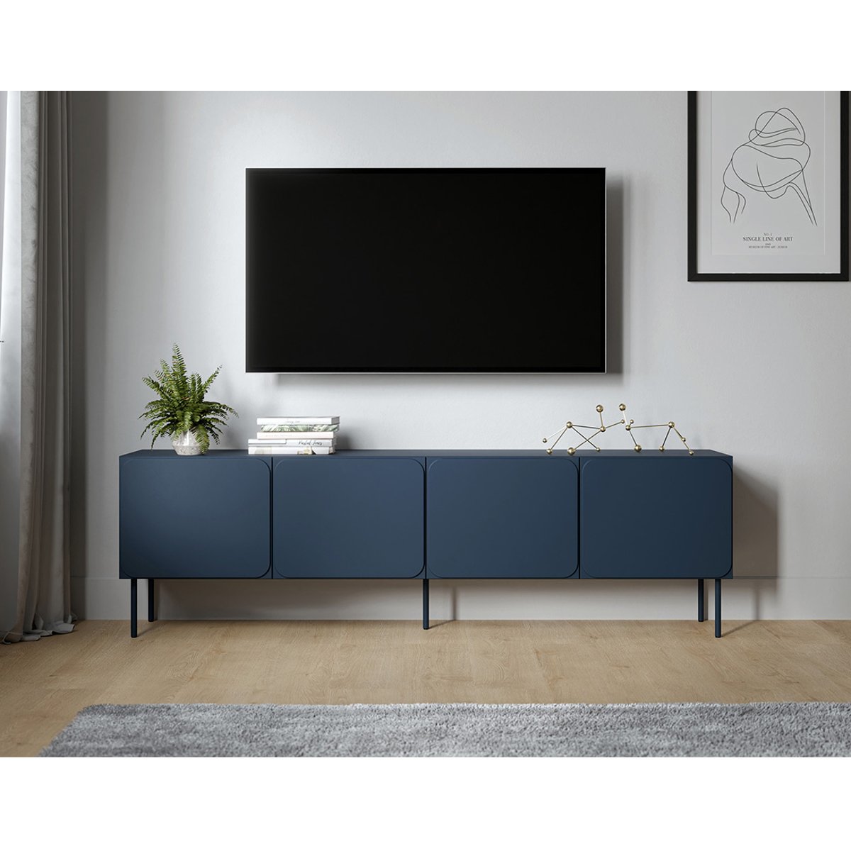 Meuble TV - ELVIS bleu, LISA DESIGN