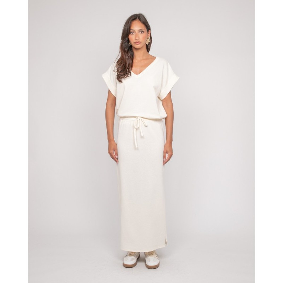 Jupe Longue Molleton Xivela gris, DONA LISA