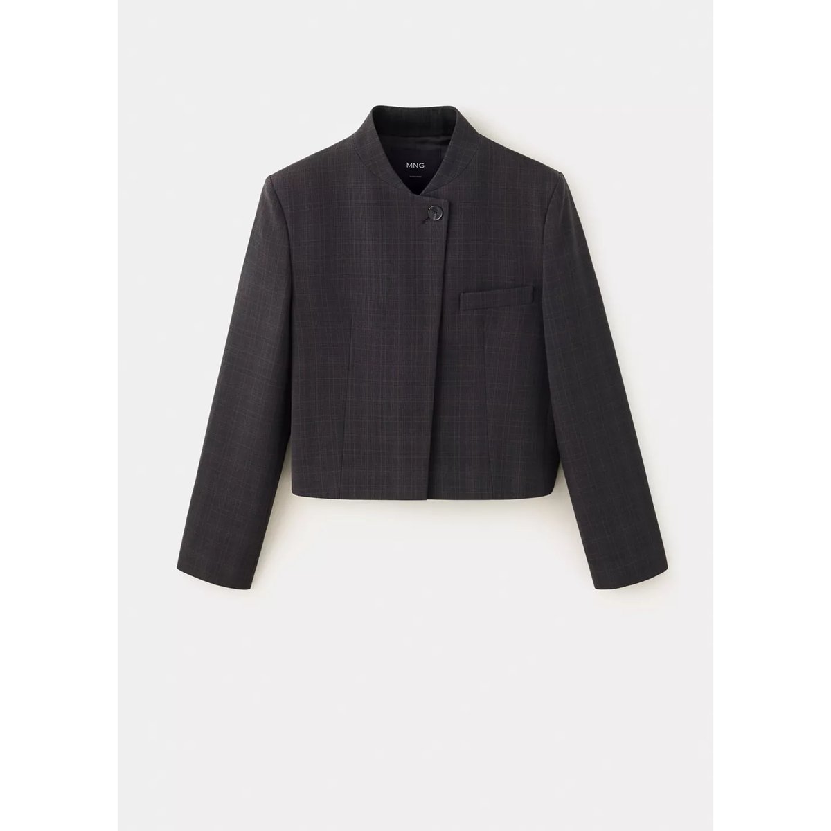 Blazer de costume à carreaux marron, MANGO