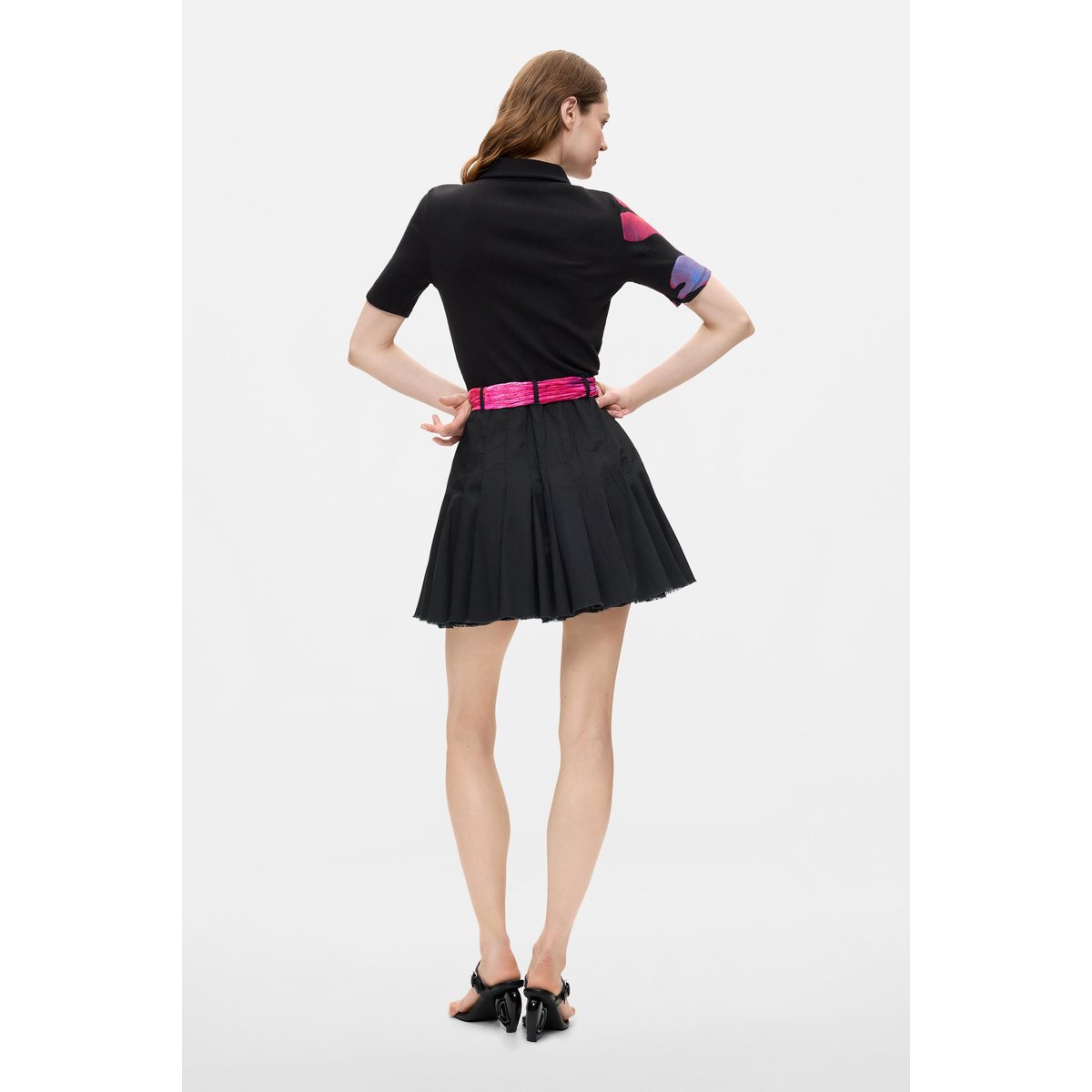 Robe courte imprimée noir, DESIGUAL