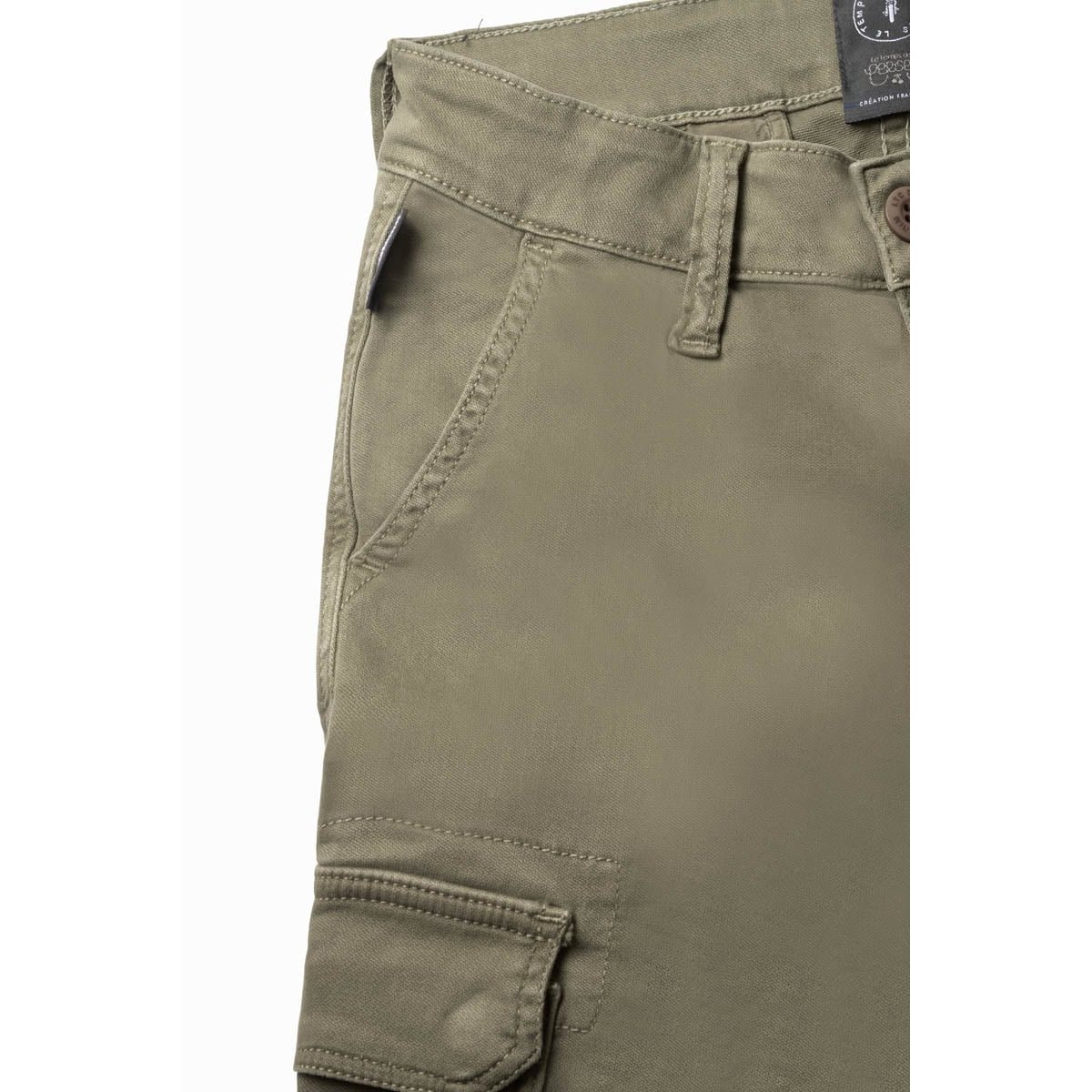 Jeans carotte, longueur 34 khaki, LE TEMPS DES CERISES