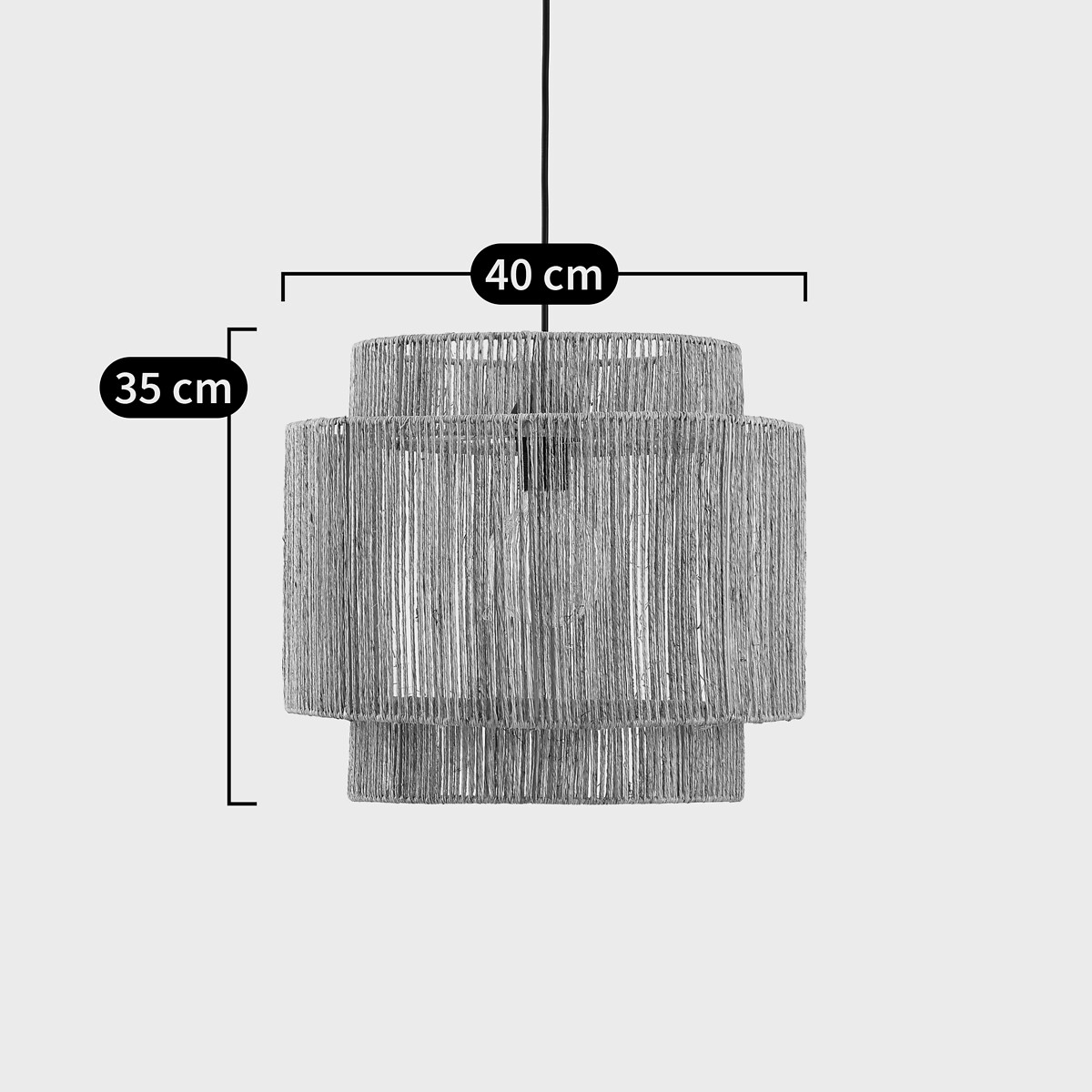 Dubbele hanglamp, Ø40 cm, Yaku naturel, LA REDOUTE INTERIEURS