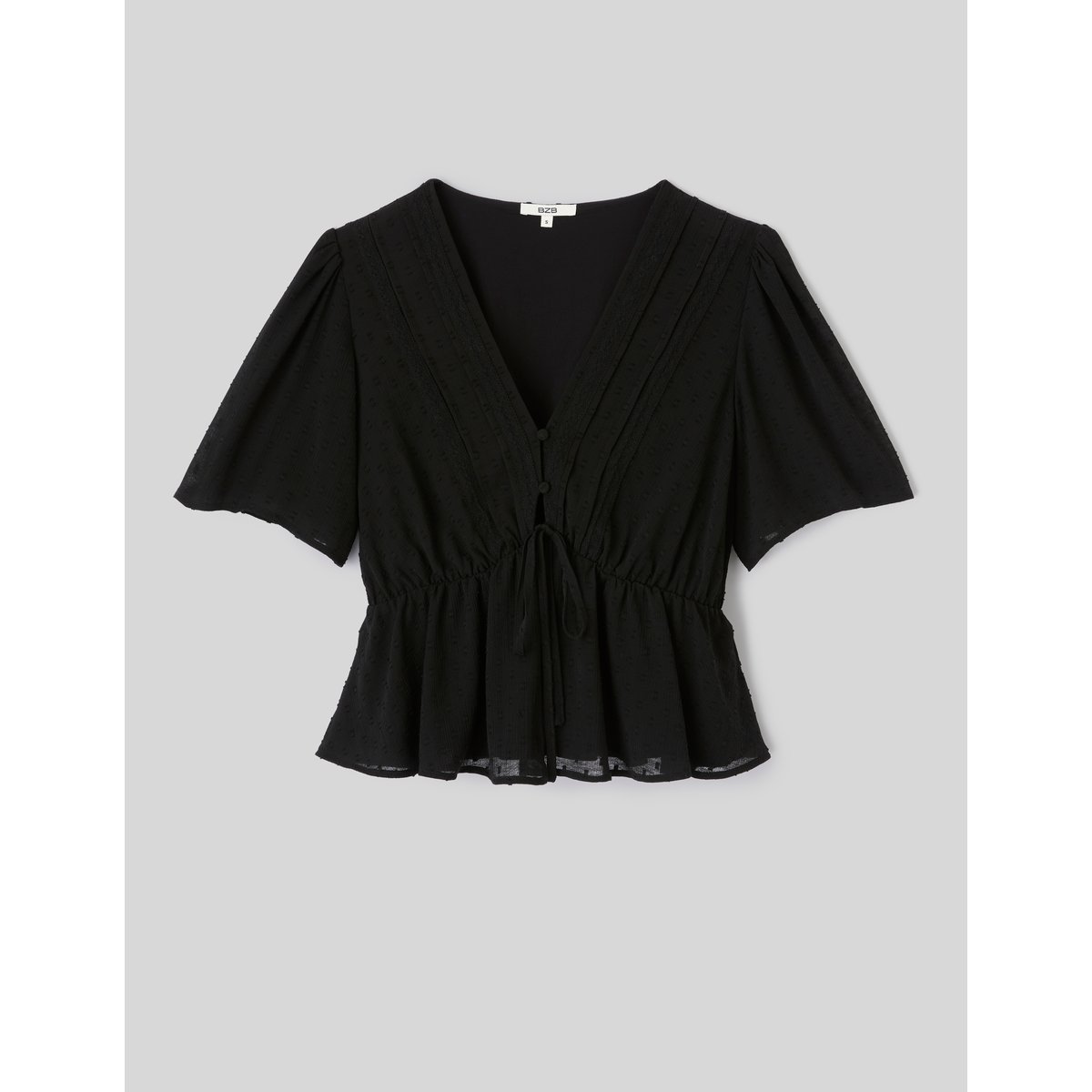 Blouse en plumetis noir, BZB
