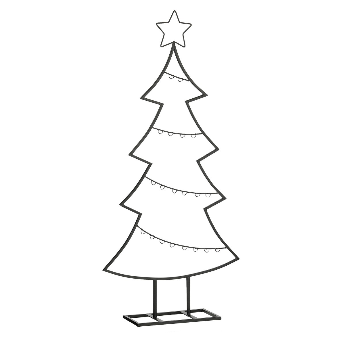 Sapin de Noël décoratif pour ornements H105 cm HOLLIX noir, MICA DECORATIONS