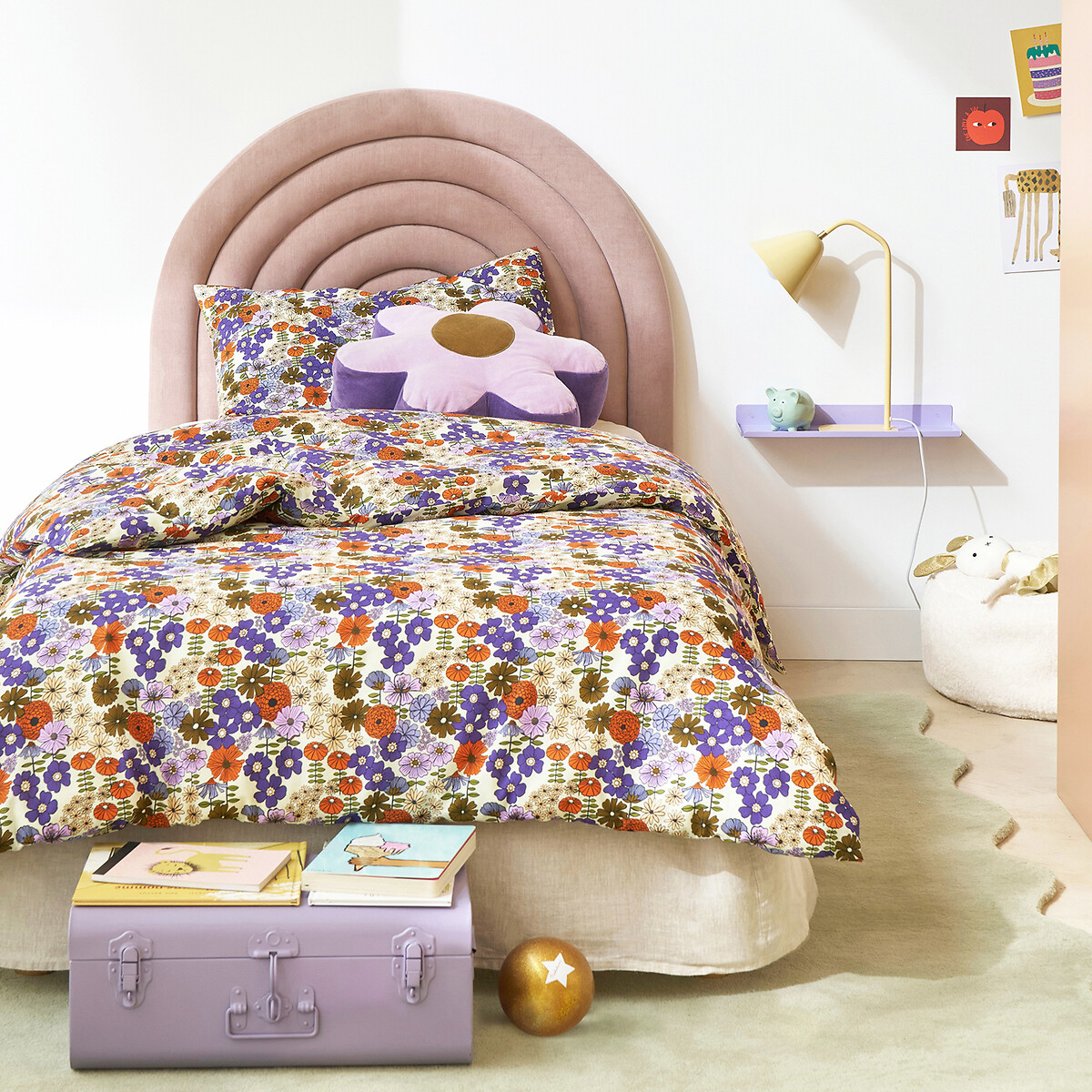 Tête de lit rembourrée arc-en-ciel velours, Sunni rose, LA REDOUTE INTERIEURS
