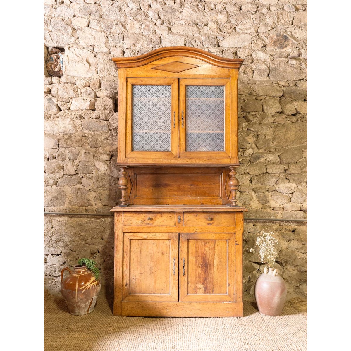 Buffet à deux corps en bois Gilbert N°1860 - Bon état bois foncé, DEBONGOUT