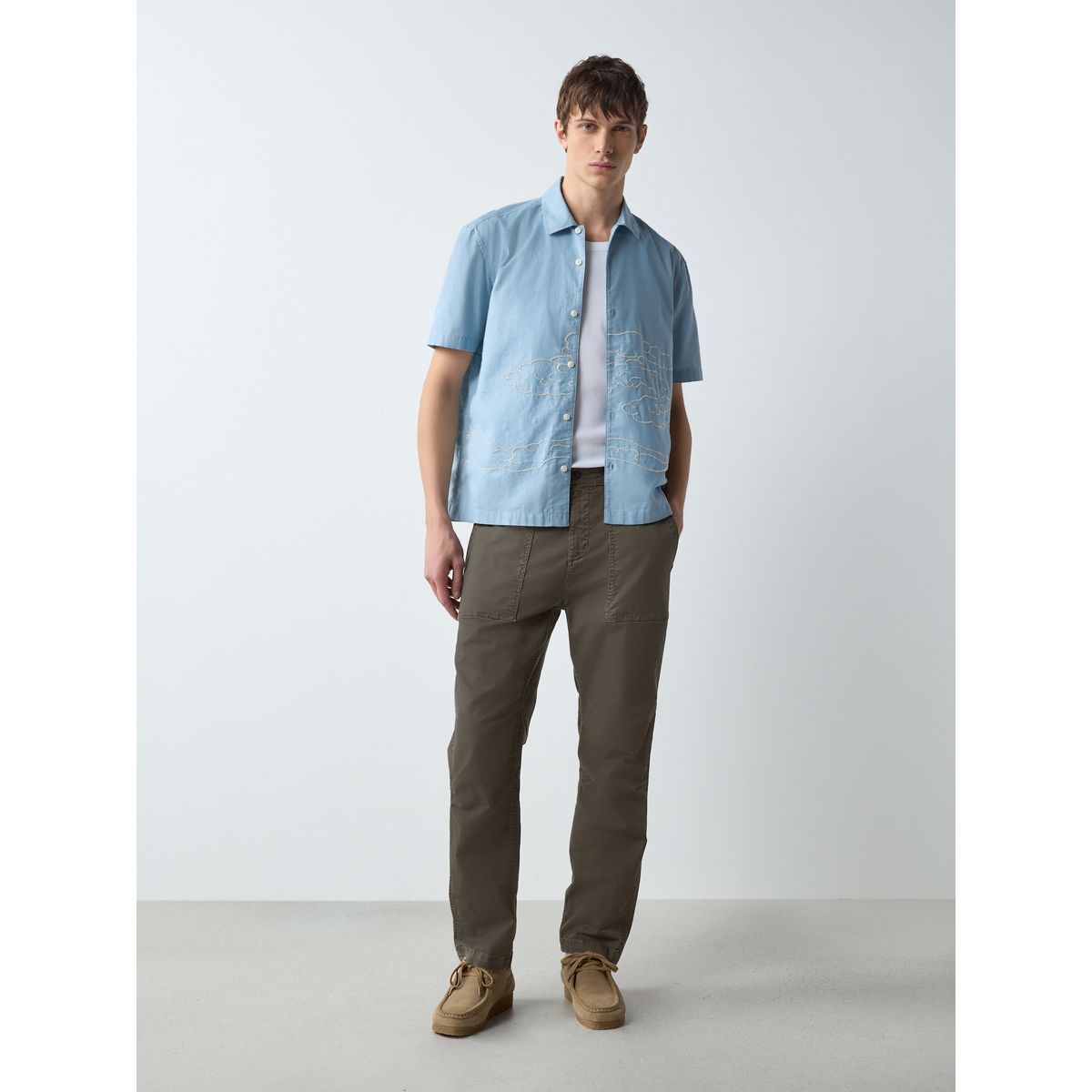 Chemise à manches courtes et motif hokusai bleu, NEXT