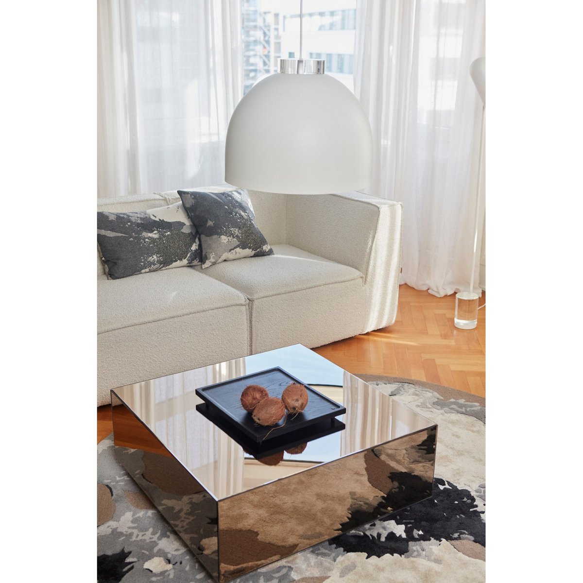 Coussin Floreo 45 x 45 cm taupe/gris/noir/or, AYTM