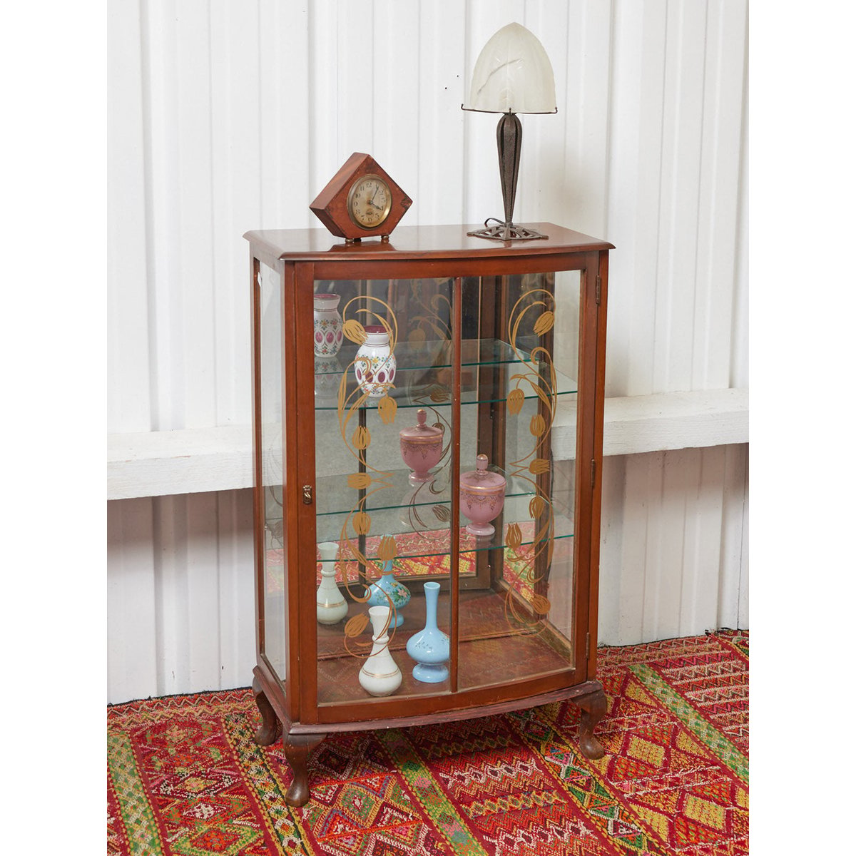 Vitrine florale en bois Victoria N°1297 - Bon état bois foncé, DEBONGOUT