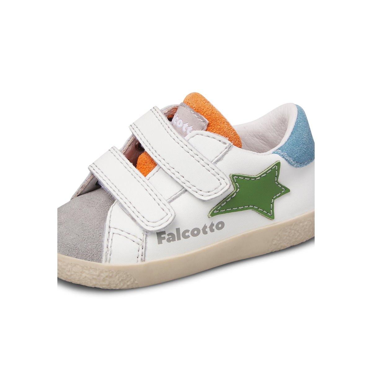 Baskets en cuir et en daim ALNOITE 2 VL. blanc-gris-, FALCOTTO