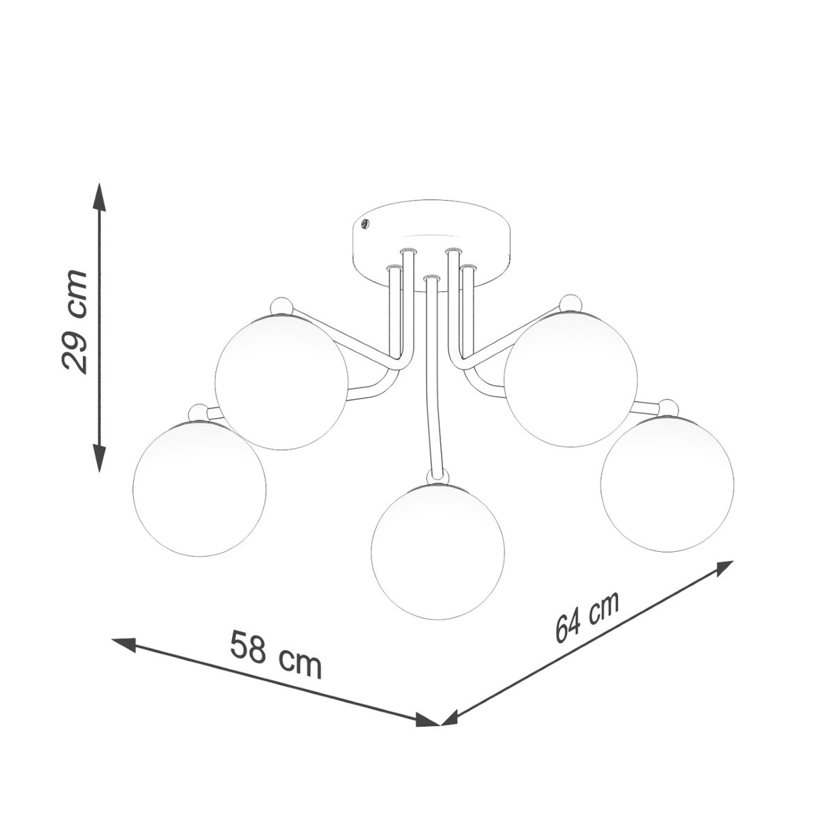 Lustre Acier Noir/Blanc G9 5 Astral noir, EDEN