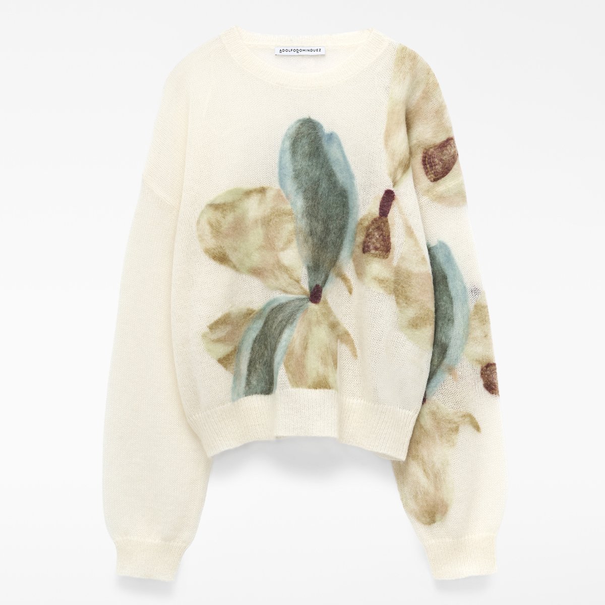 Pull à effet feutré en mélange mohair multicolor, ADOLFO DOMINGUEZ