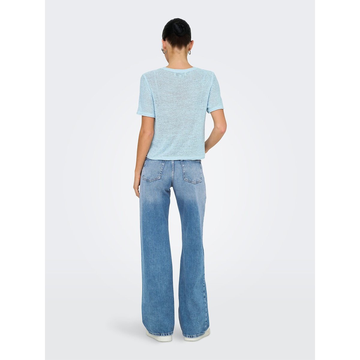 Fine Knit Short Jumper light blue, ONLY
