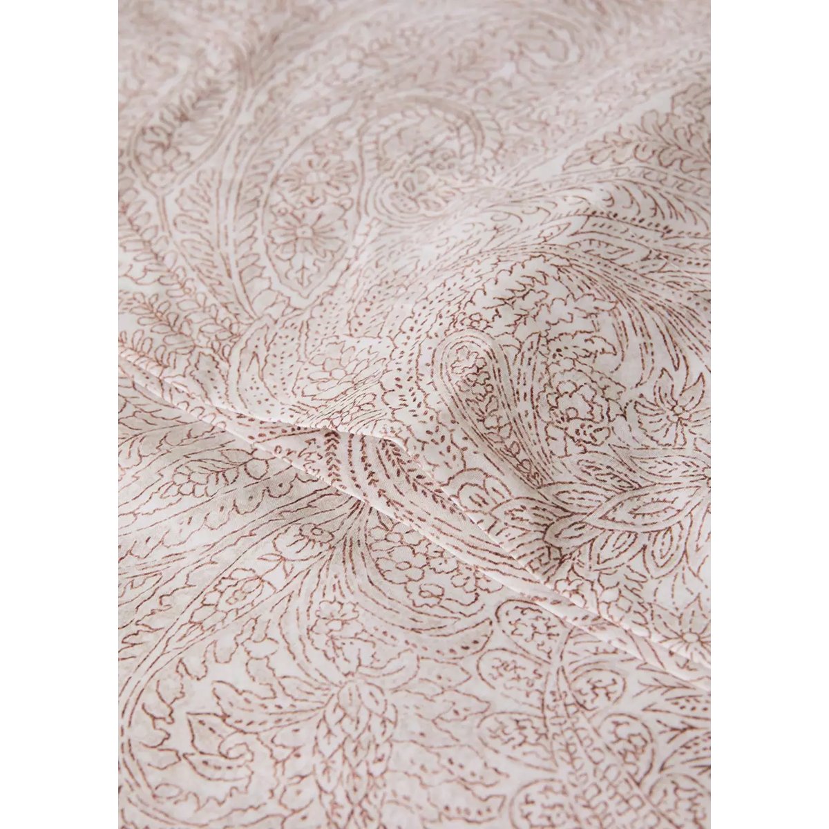 Housse de coussin en coton 200 fils imprimé floral 45 x 110 cm cognac, MANGO HOME