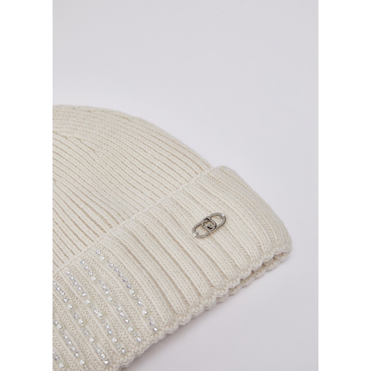 Chapeau en maille avec ornements beurre, LIU JO