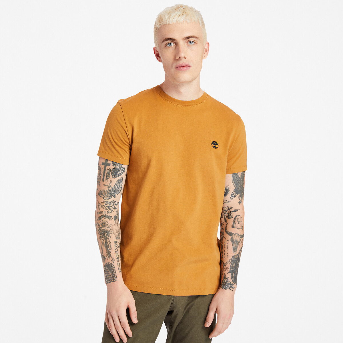 T-shirt col rond slim Dunstan River camel, TIMBERLAND