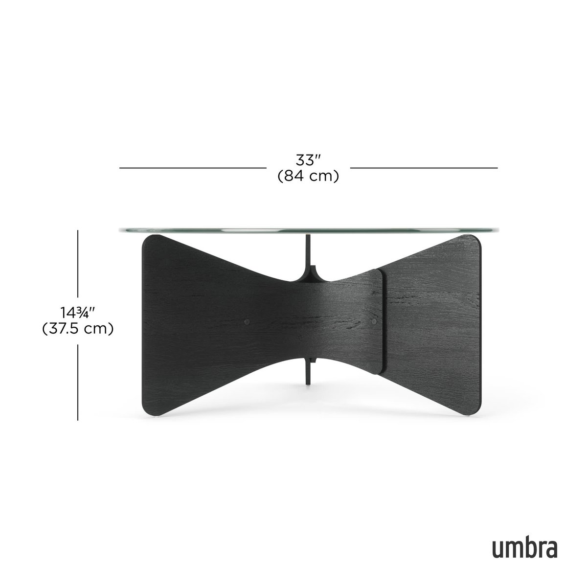 Table basse design verre bois  MADERA noir, UMBRA