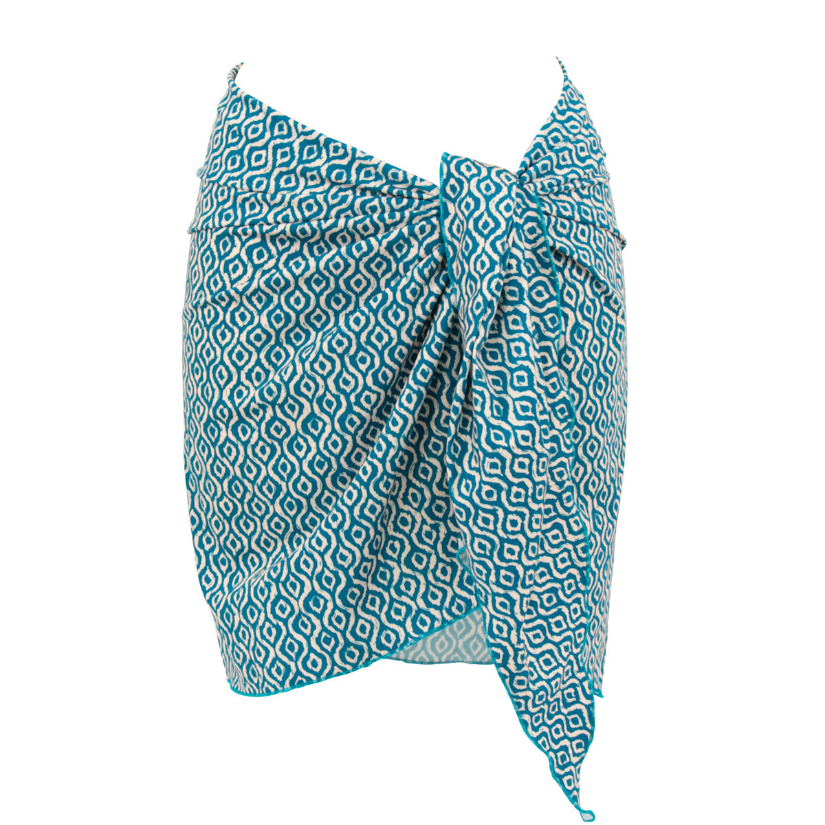 Paréo court AZURA bleu, LAURA BY JANINE ROBIN