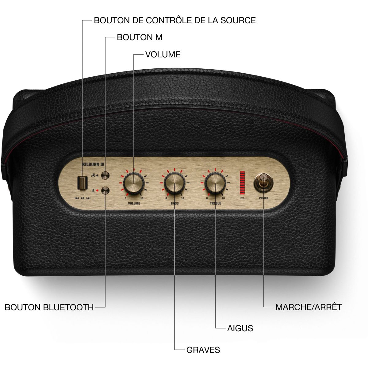 Enceinte portable Kilburn III Black and Brass noir, MARSHALL