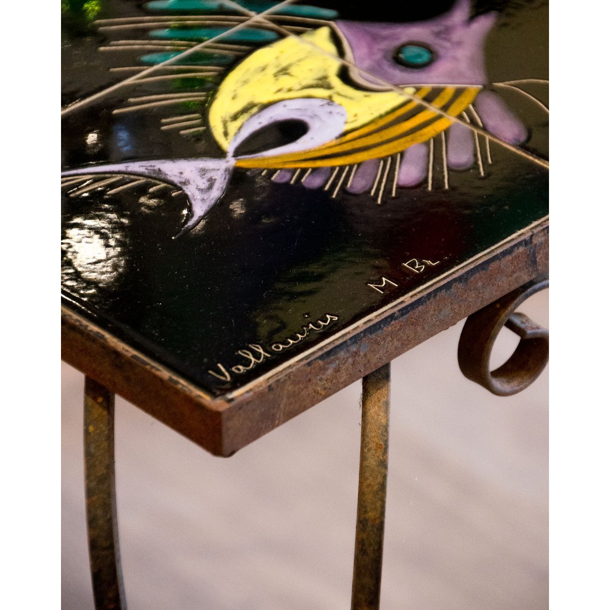 Table basse en céramique Vallauris Donna N°991 - Bon état noir, DEBONGOUT
