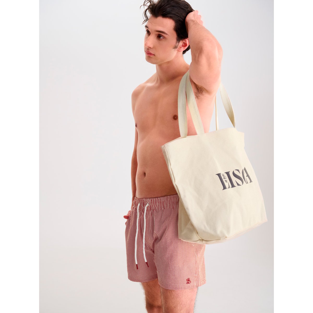 Short de bain à rayures Men Swimwear rouge, LISCA
