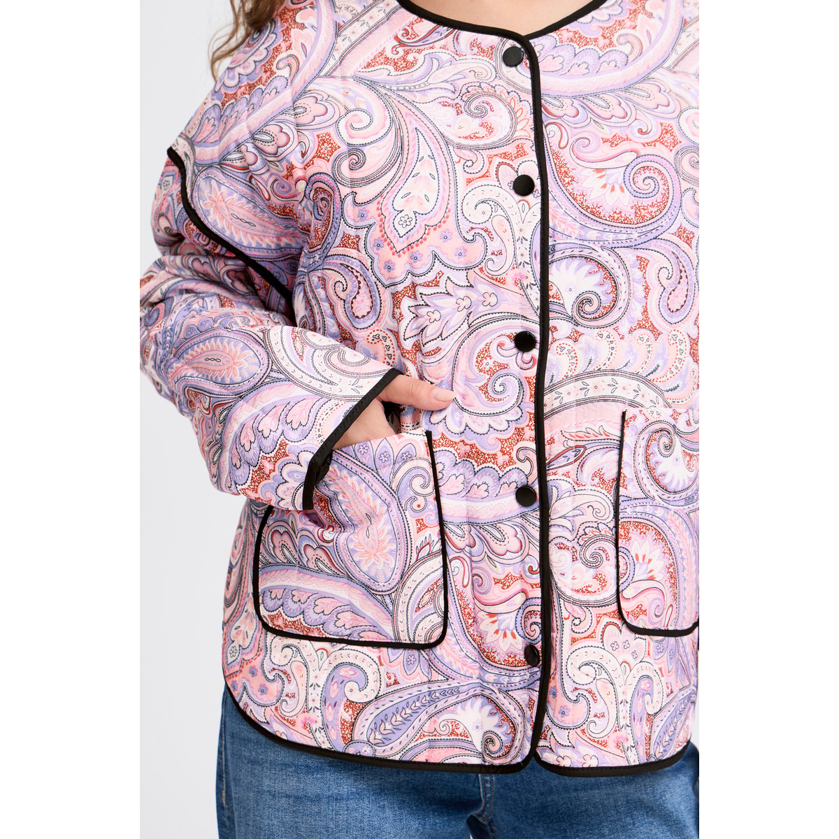 Veste d'extérieur violet lilas paisley print, ICHI