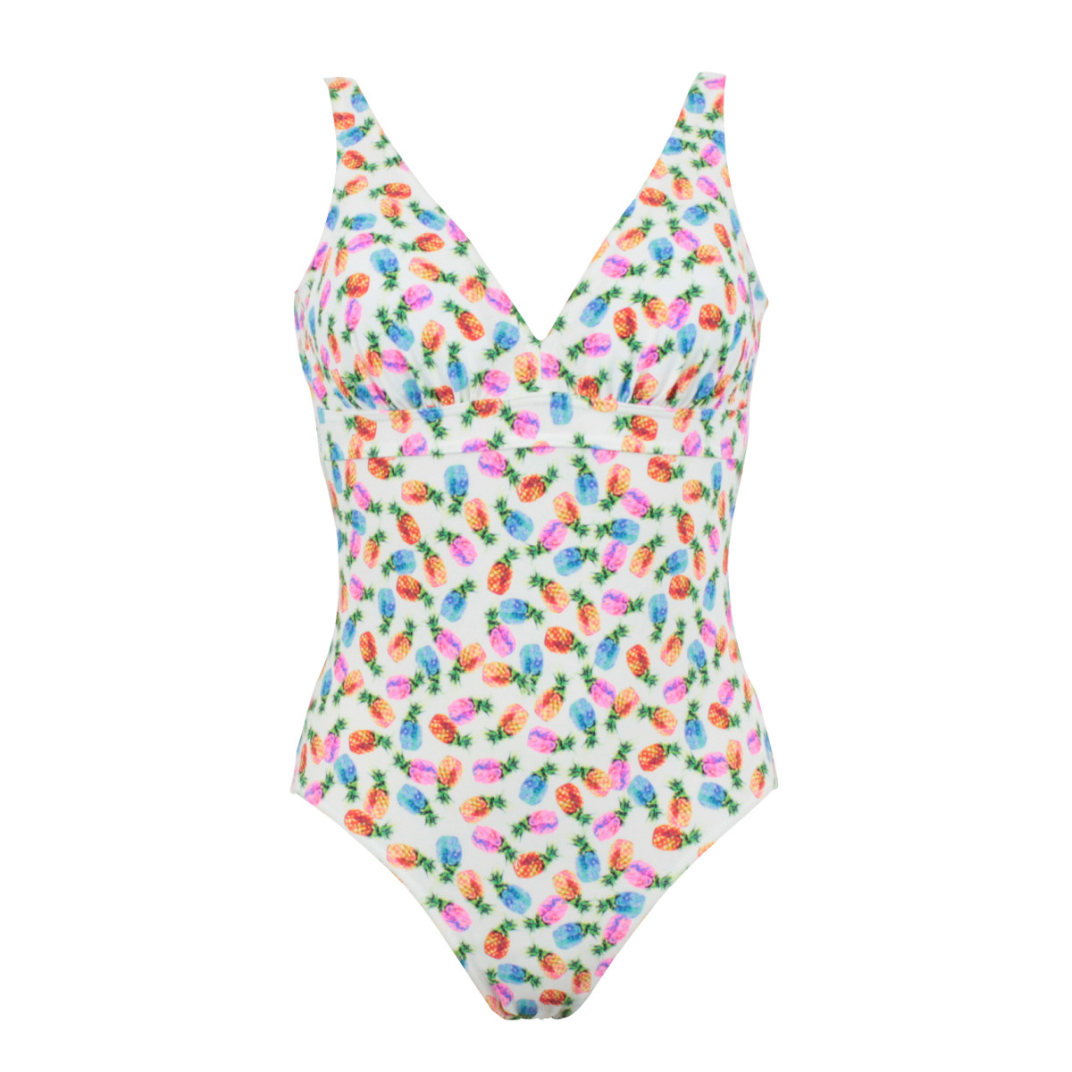 Maillot de bain 1 pièce coques amovibles PINA COLADA blanc, LAURA BY JANINE ROBIN