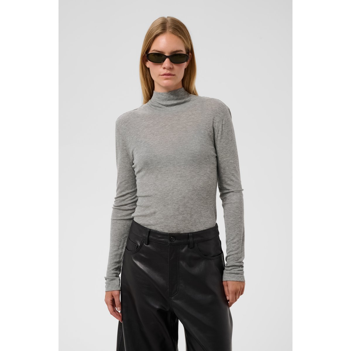 T-shirt à manches longues gris grey melange, SOAKED IN LUXURY