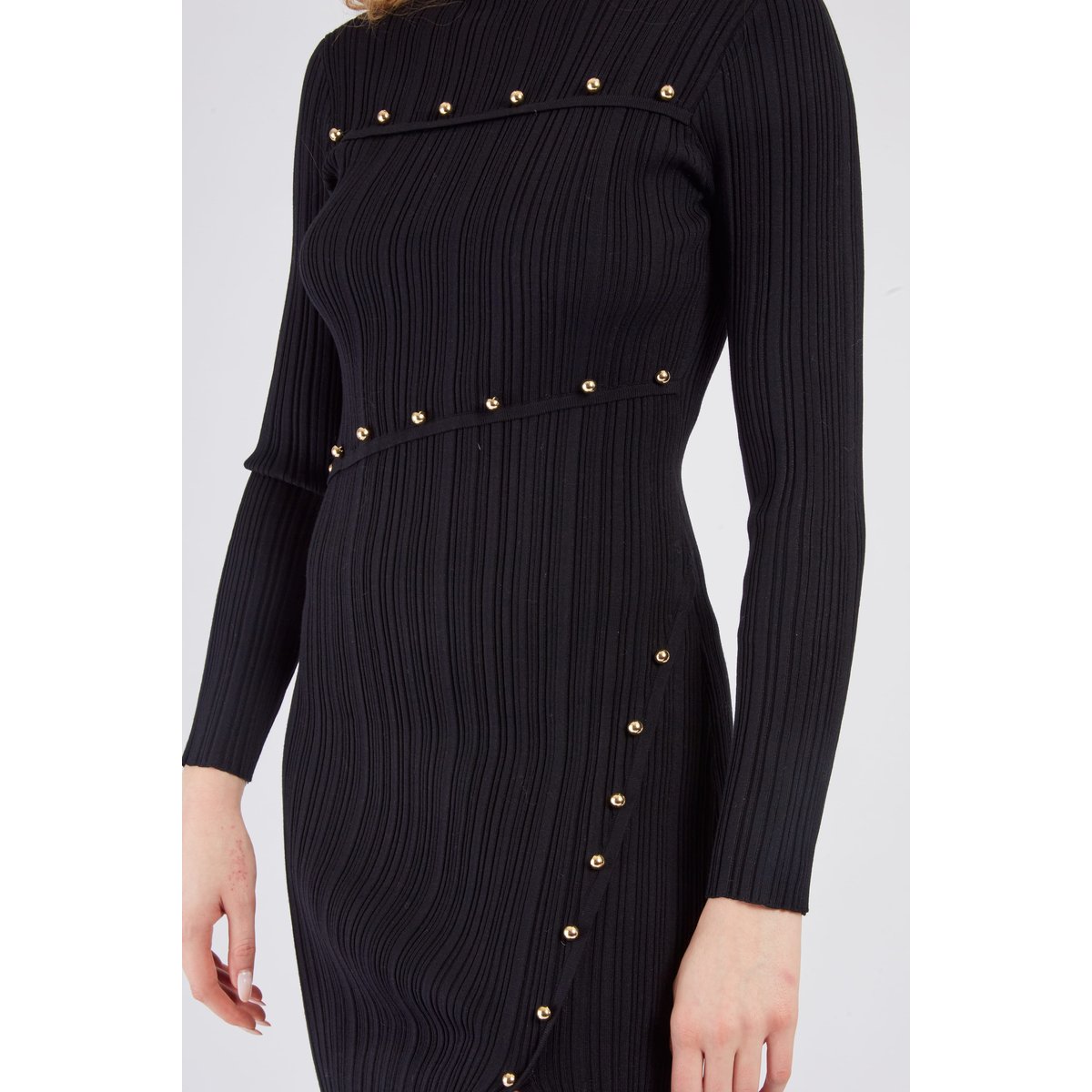 Robe mi longue en maille CLEO noir, DERHY
