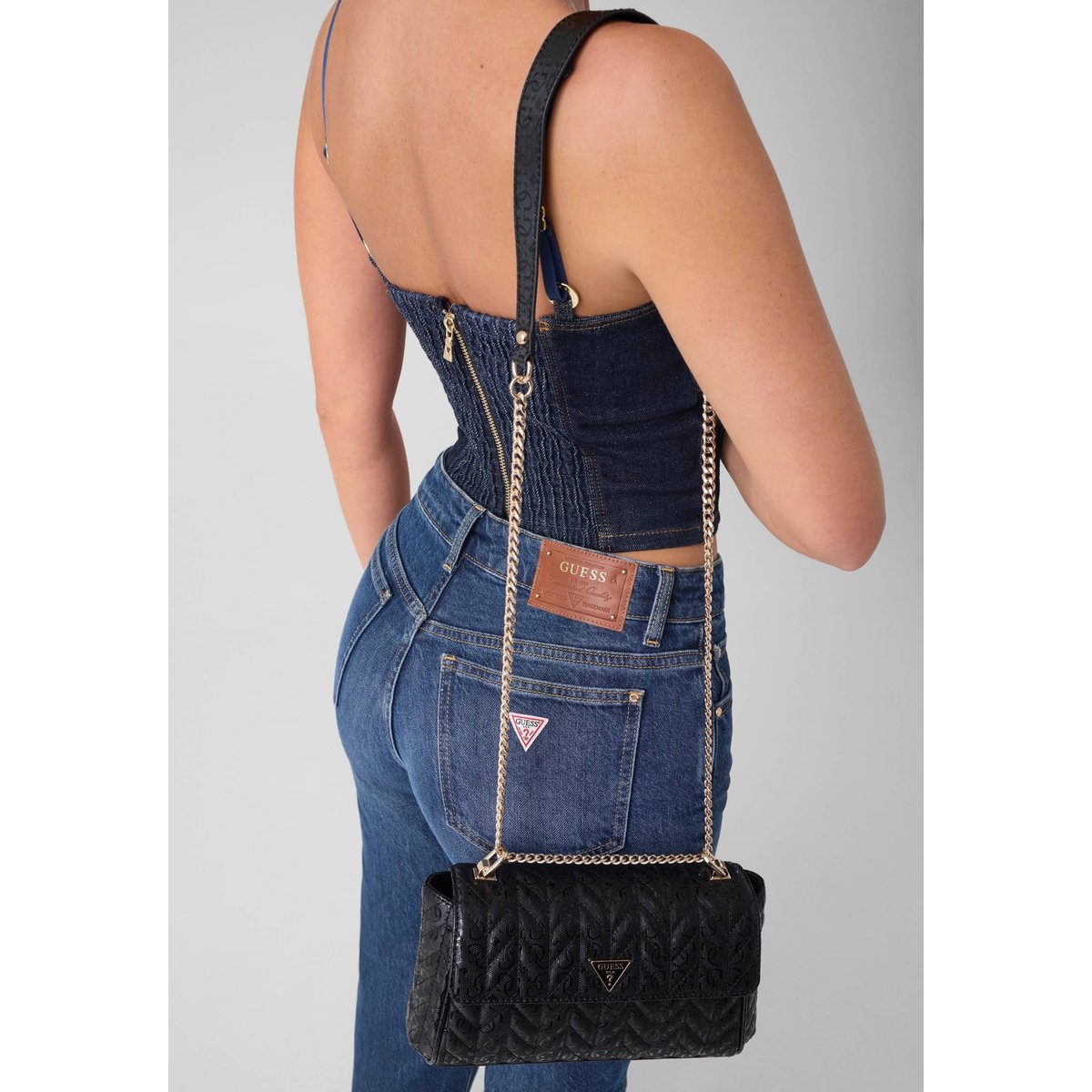 Sac Stacey Crossbody noir, GUESS