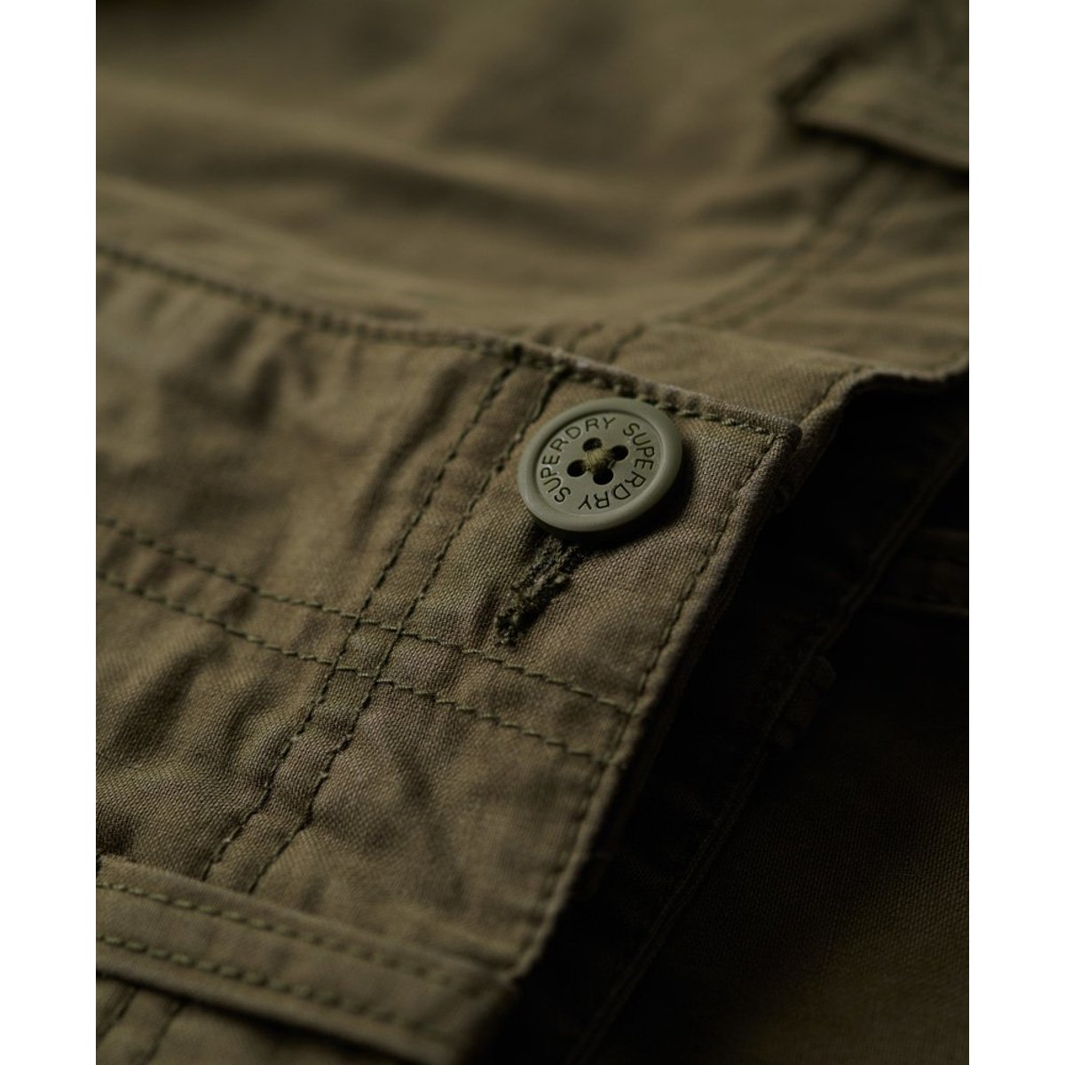 Pantalon cargo baggy en coton biologique vert olive drab, SUPERDRY