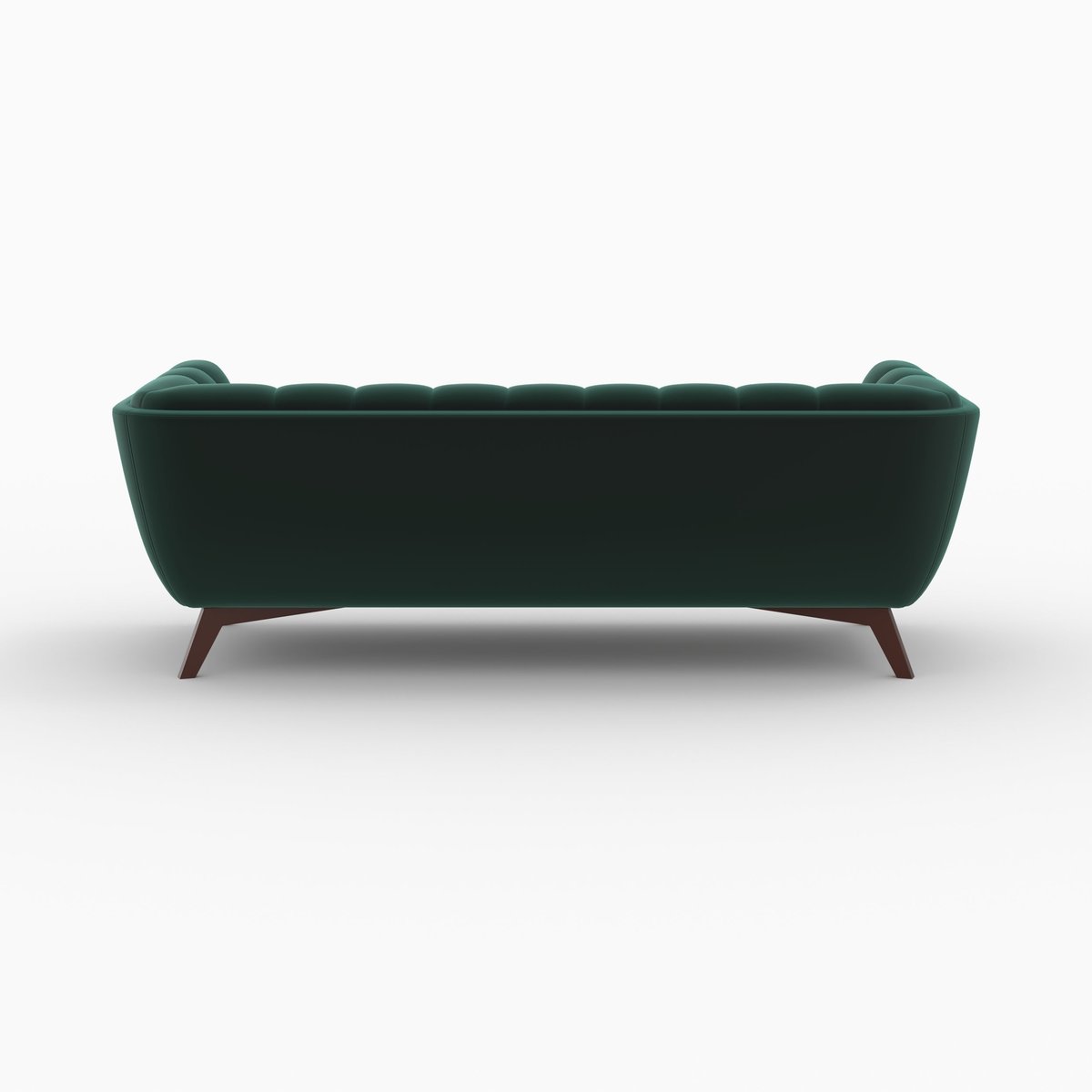 Ensemble canapé et fauteuil en velours 4 places - MONA vert sapin, MAISON PAVANE