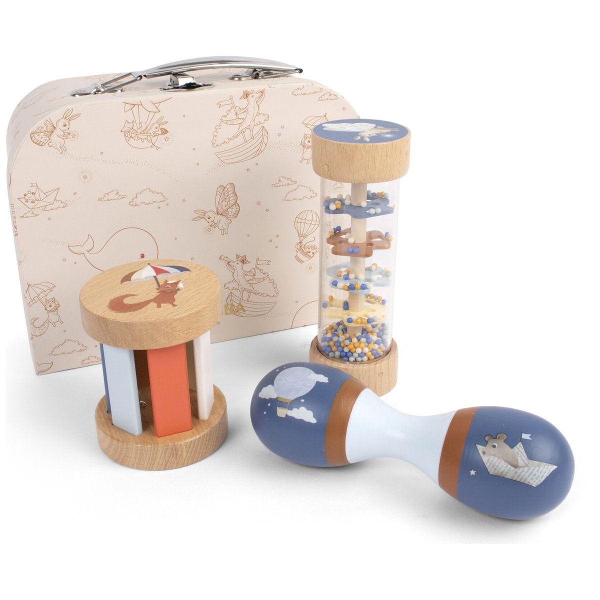 Valisette de jeu bleu, gris, marron, FILIBABBA