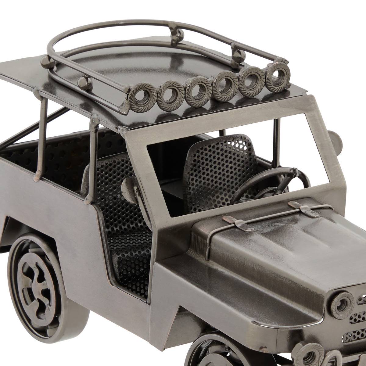 Voiture 4x4 déco en acier IMRAN argent, ATMOSPHERA