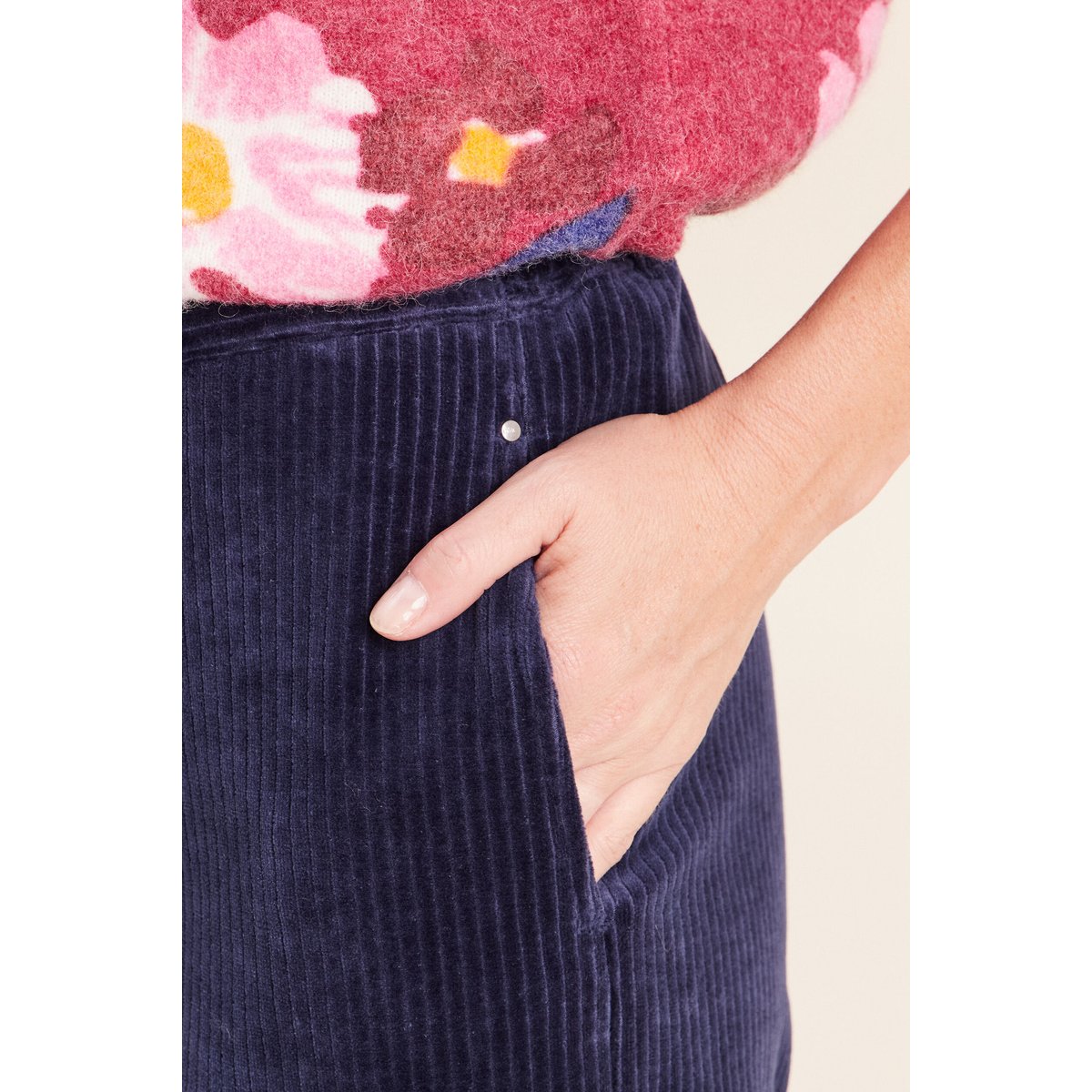 Pantalon en velours bleu marine, BREAL