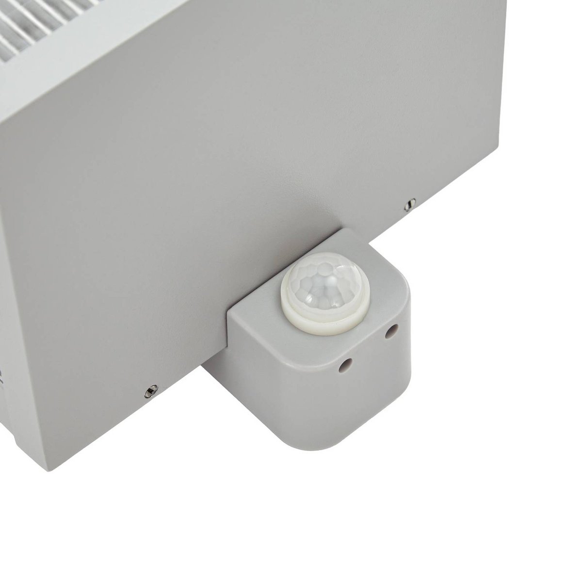 Applique extérieure en aluminium moderne gris, transparent et strié, LINDBY