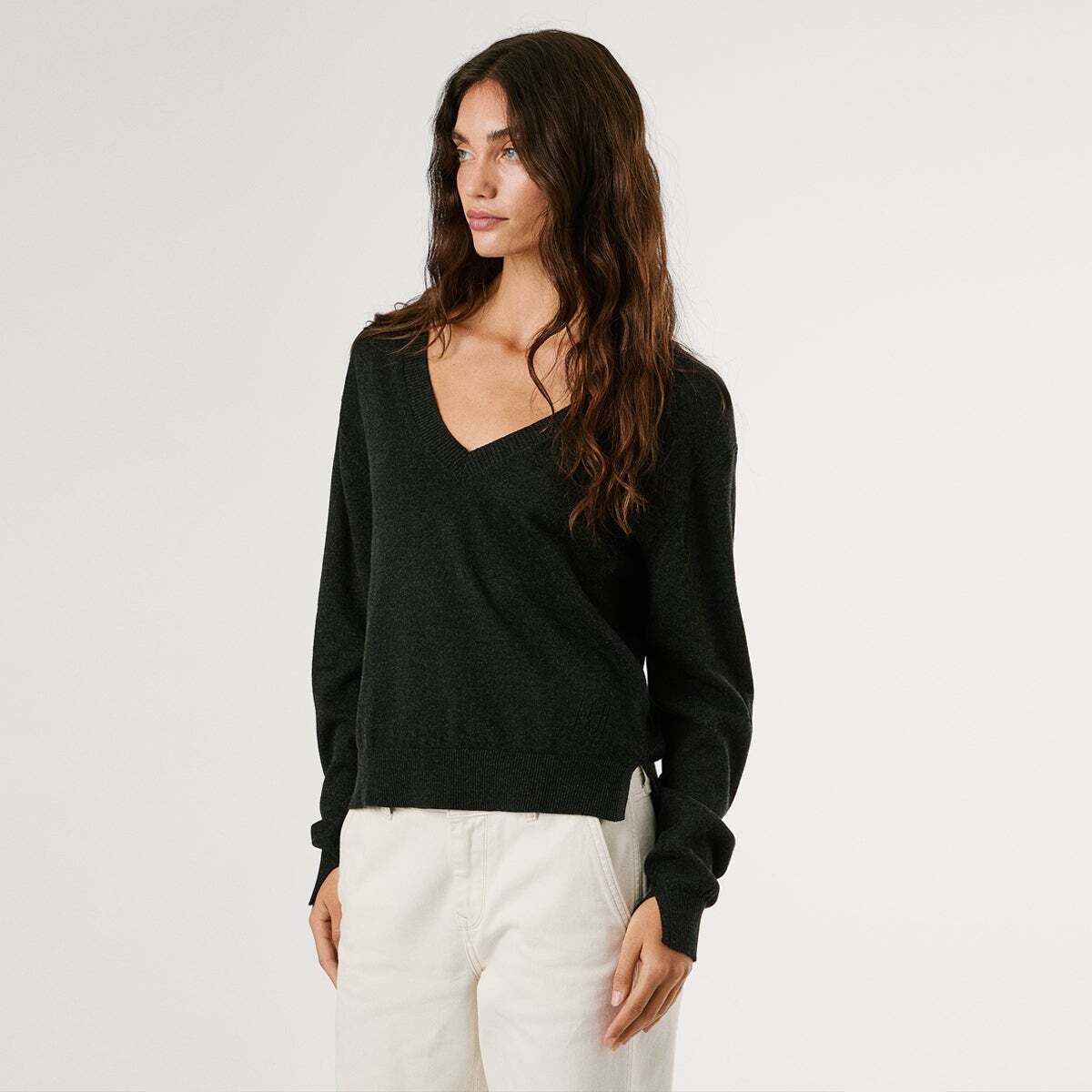 Pull Col V En Maille noir, PEPE JEANS