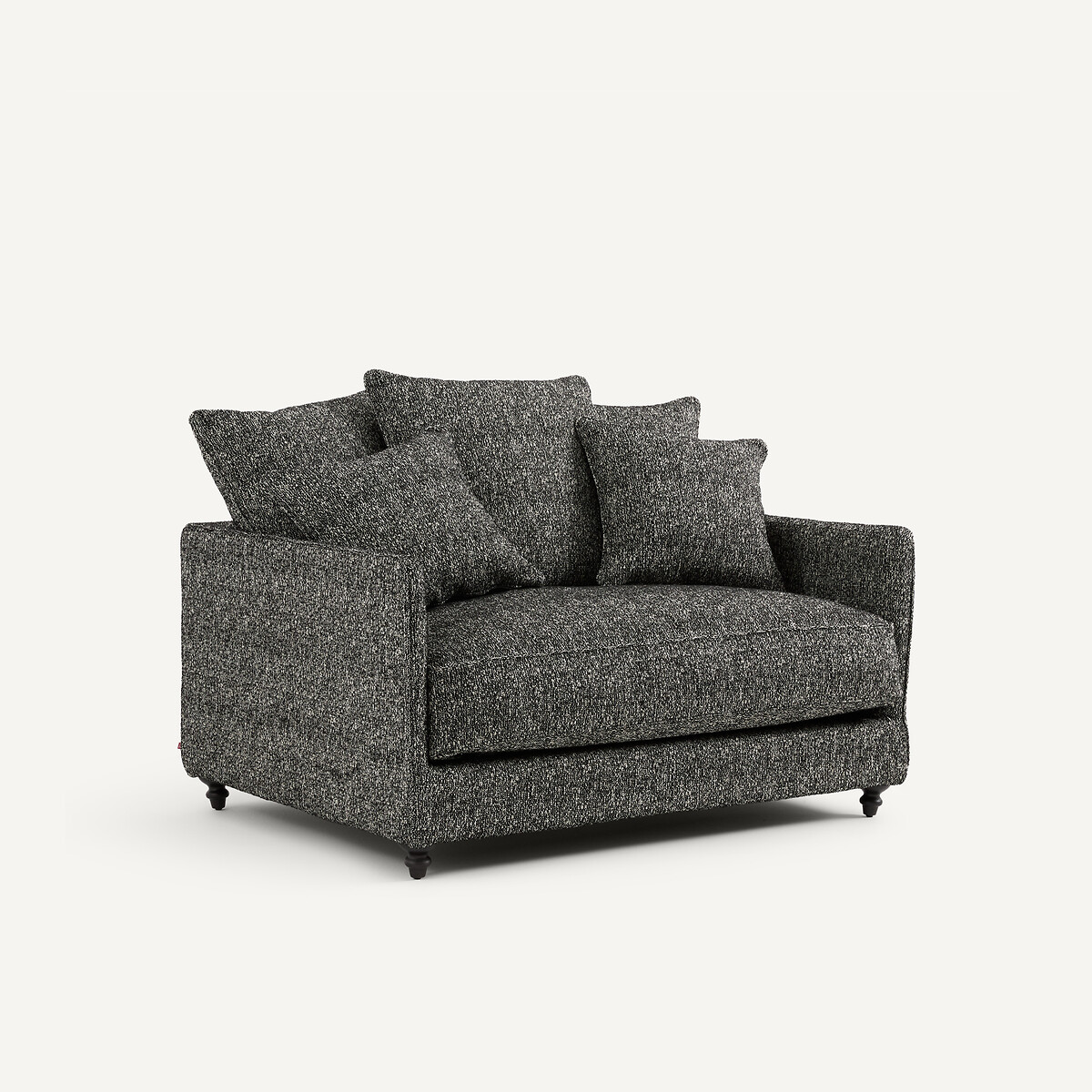 2-Sitzer-Sofa, ausziehbar, aus Bouclé, LAZARE schwarz, AM.PM