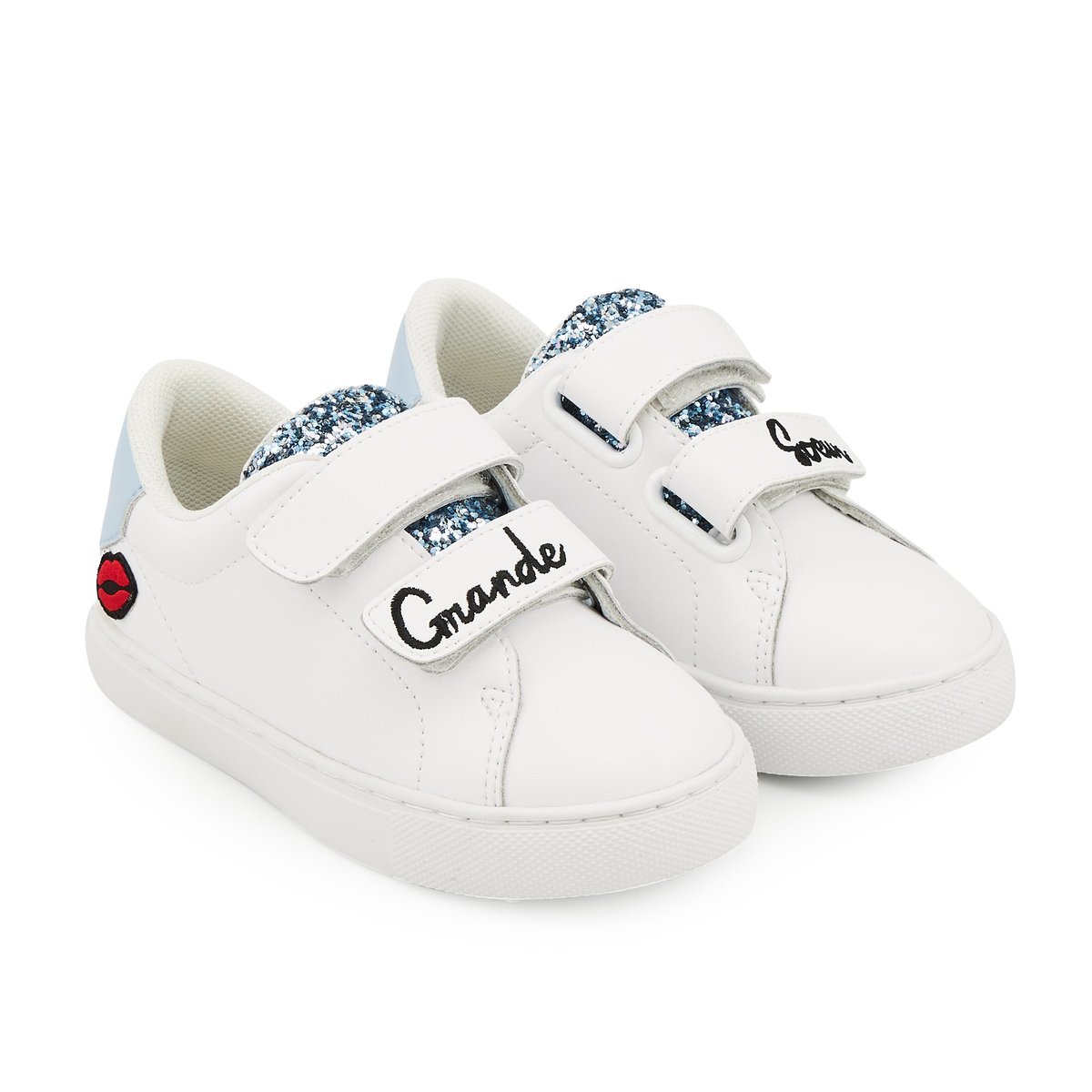 Baskets Enfant En Cuir Mini Edith Grande Soeur blanc, BONS BAISERS