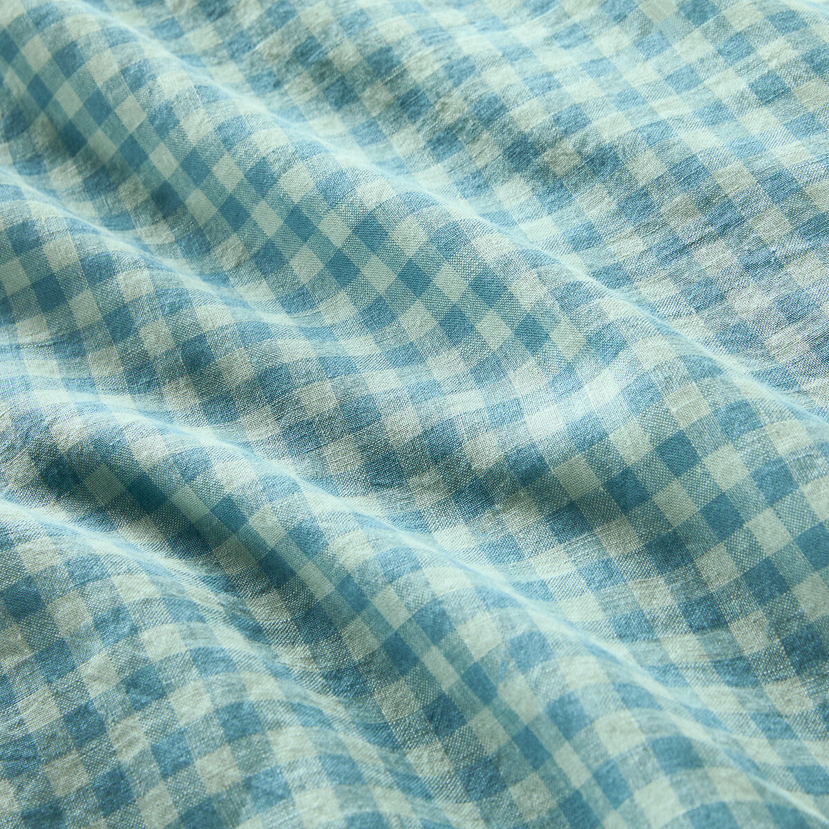 Drap plat en lin lavé, ACÉLIE BLEU bleu/aqua, LA REDOUTE INTERIEURS