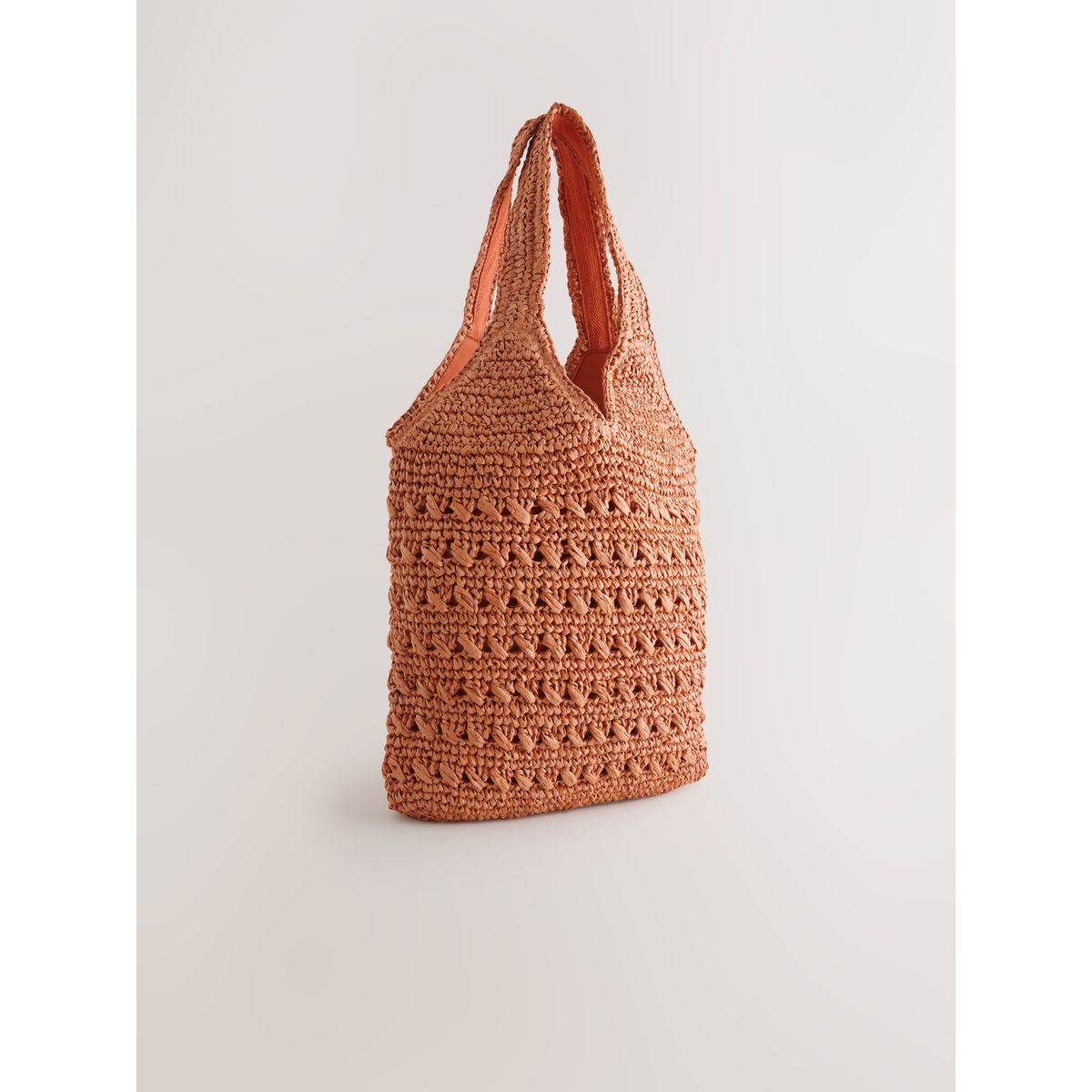 Sac à bandoulière aspect raphia orange brûlé, NEXT