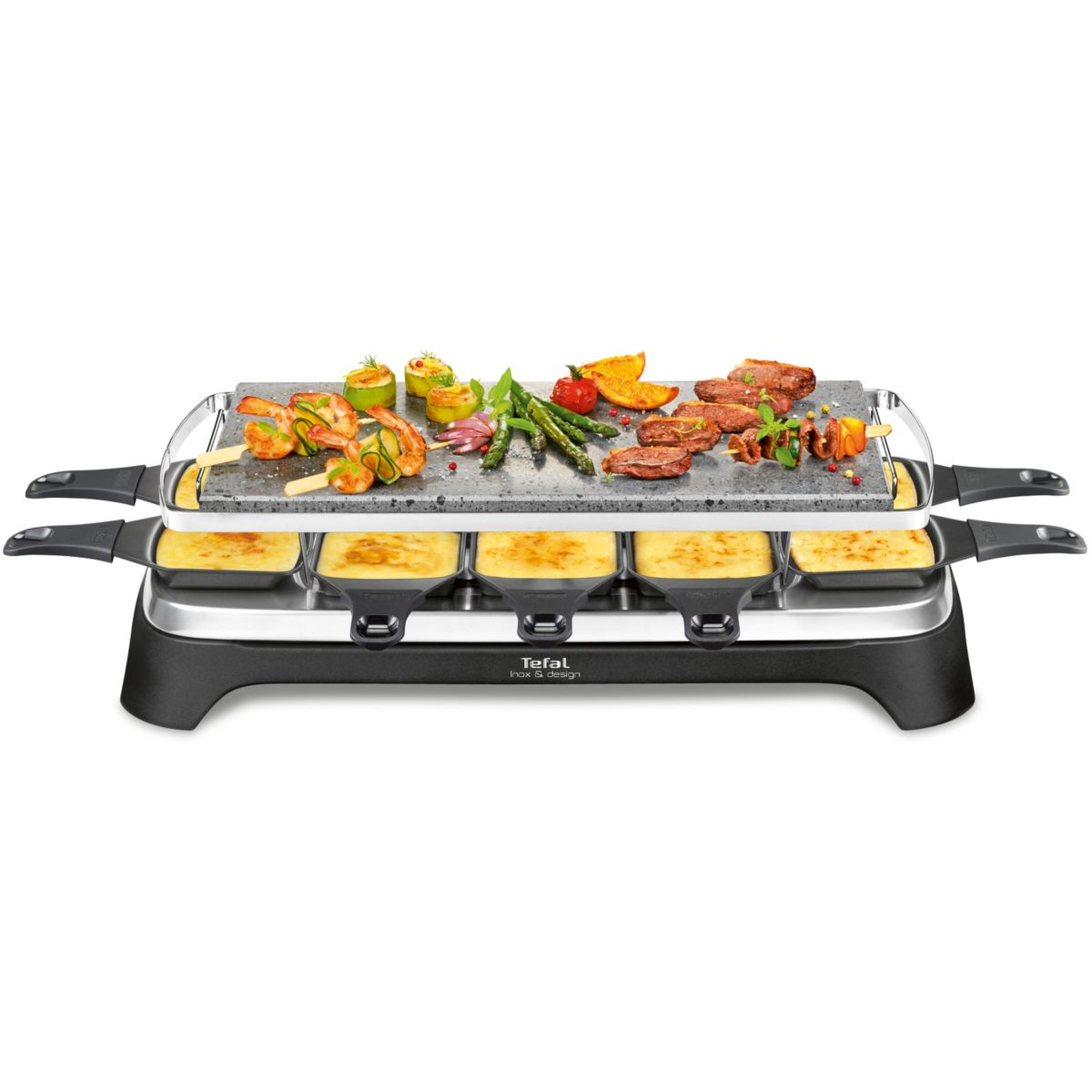 Raclette RE45A812 Pierrade 3 en 1 gris, TEFAL