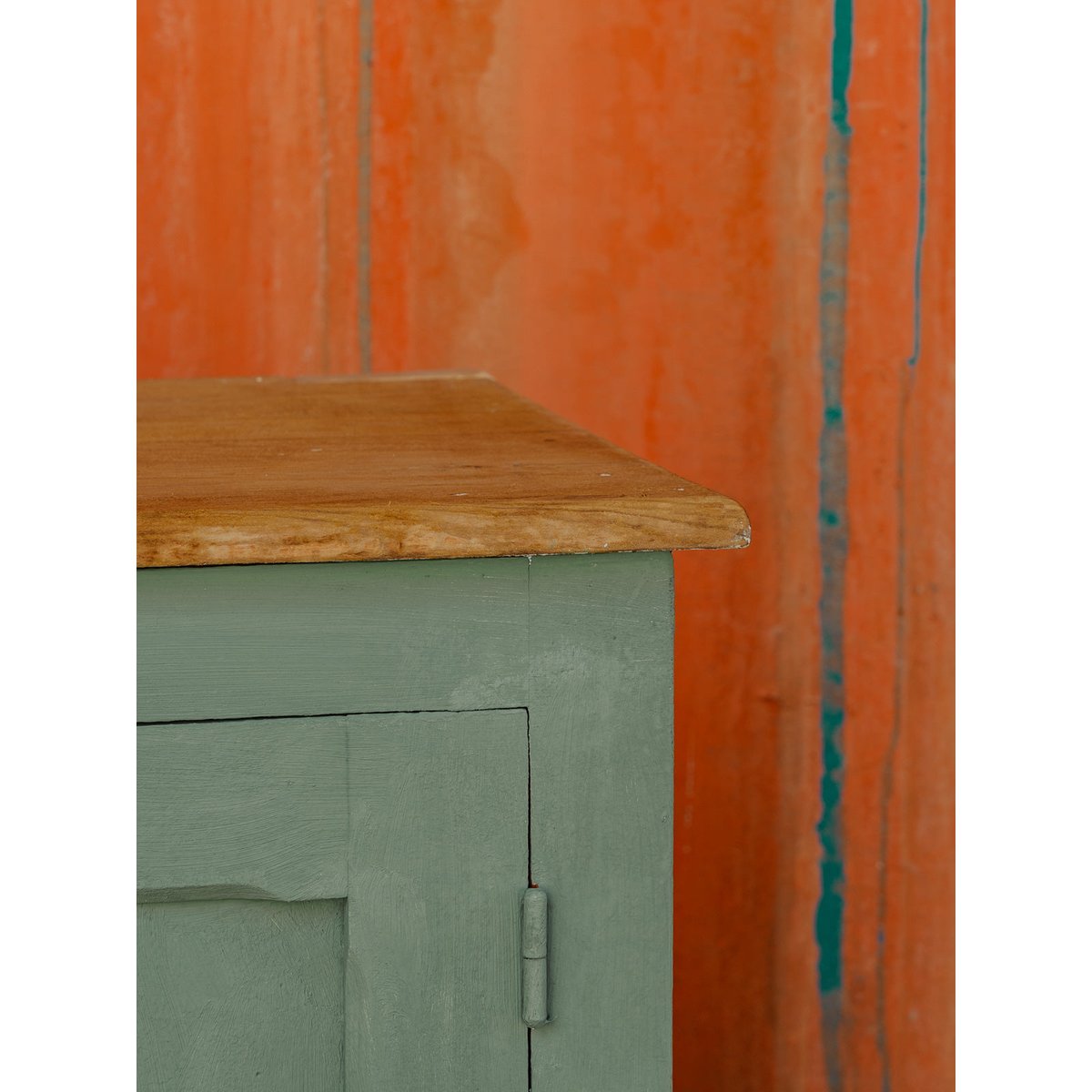 Long buffet en bois vert d'eau Gilbert N°1591 - Bon état bois clair, DEBONGOUT