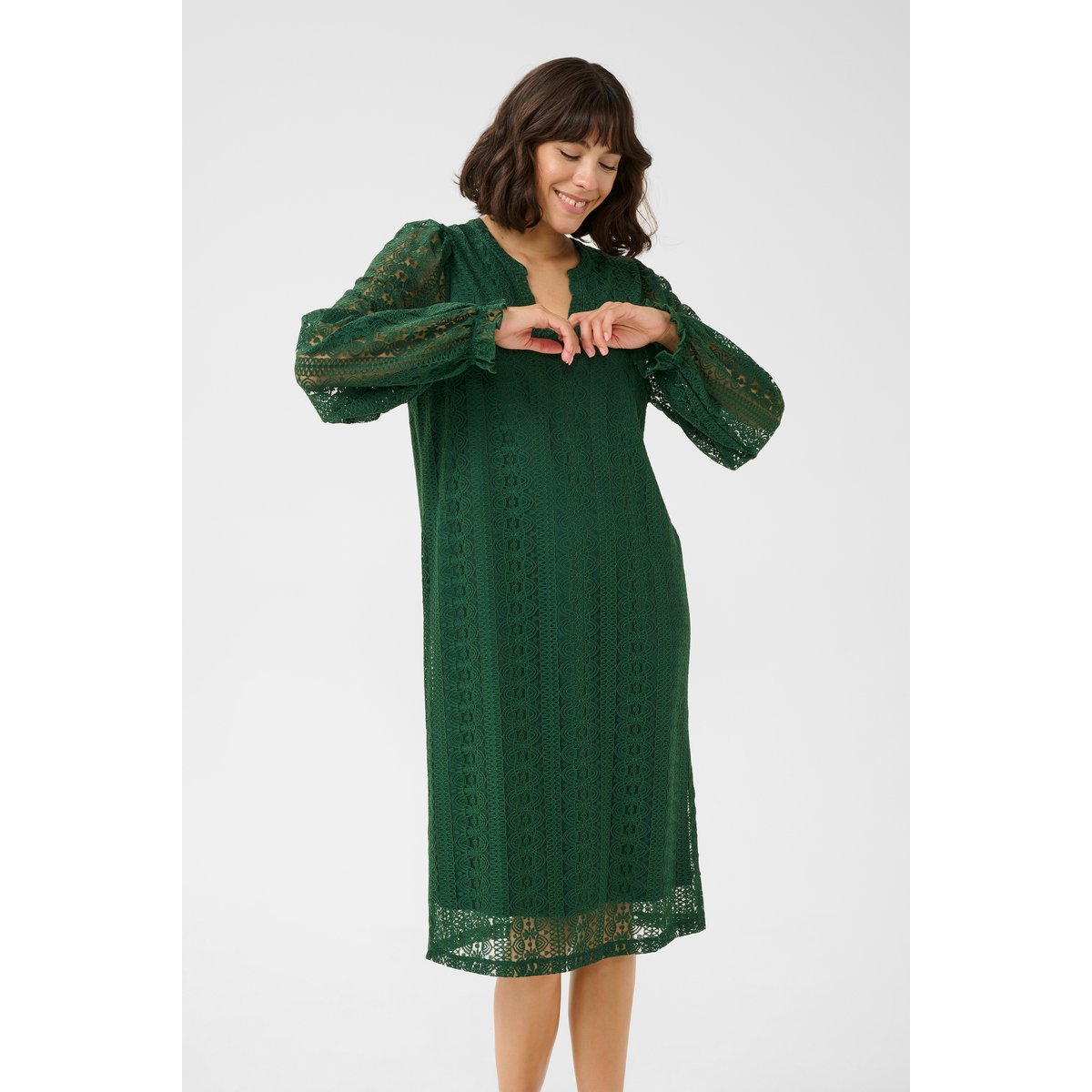 Jersey dress vert dark green, KAFFE