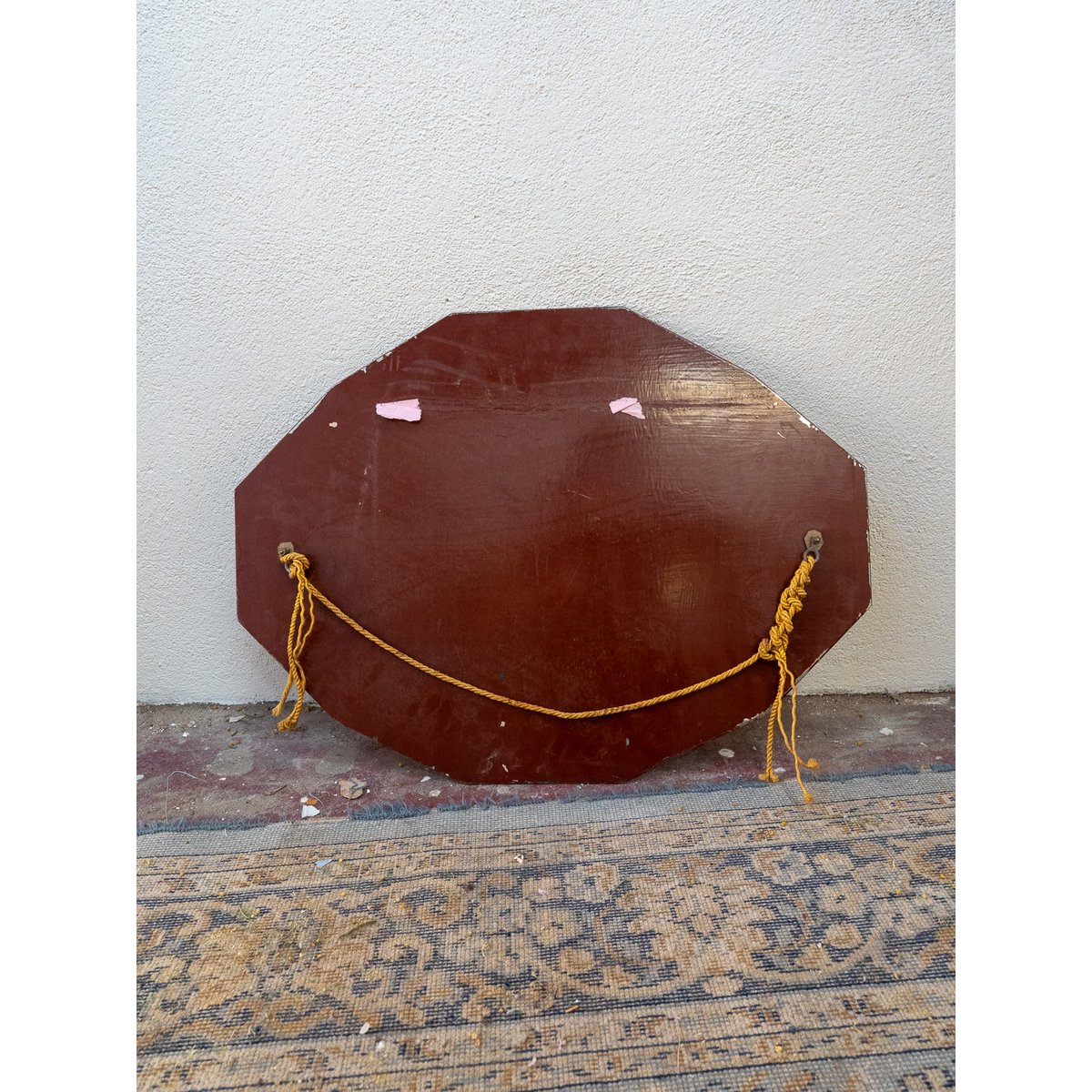 Miroir octogonal biseauté Georges N°1081 - Bon état argenté, DEBONGOUT