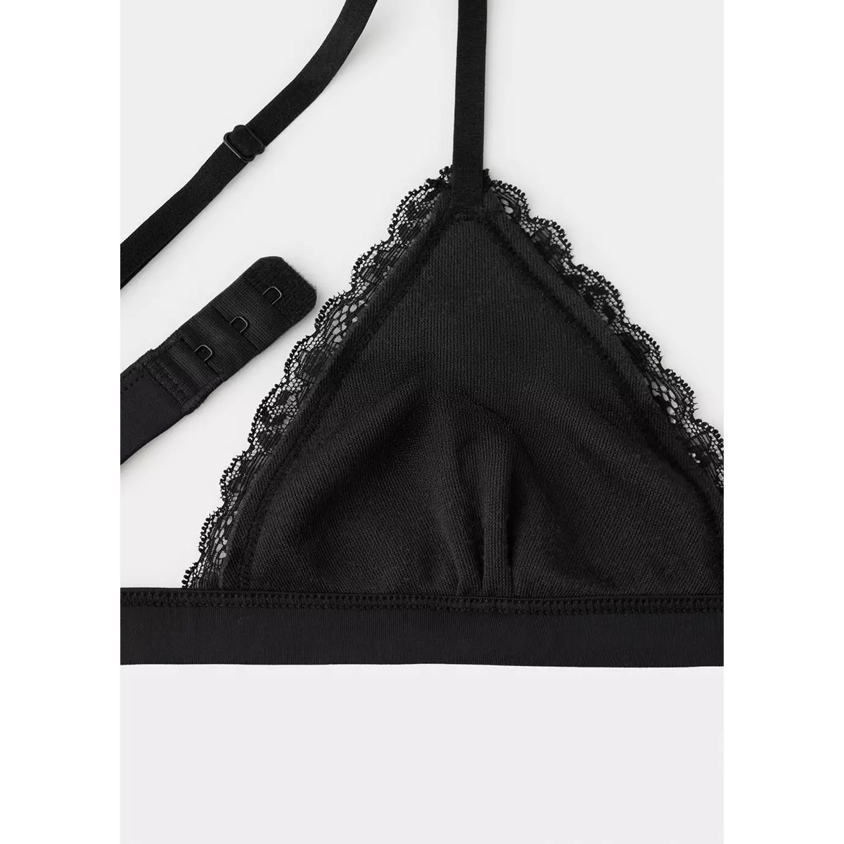 Soutien-gorge satiné dentelle noir, MANGO TEEN